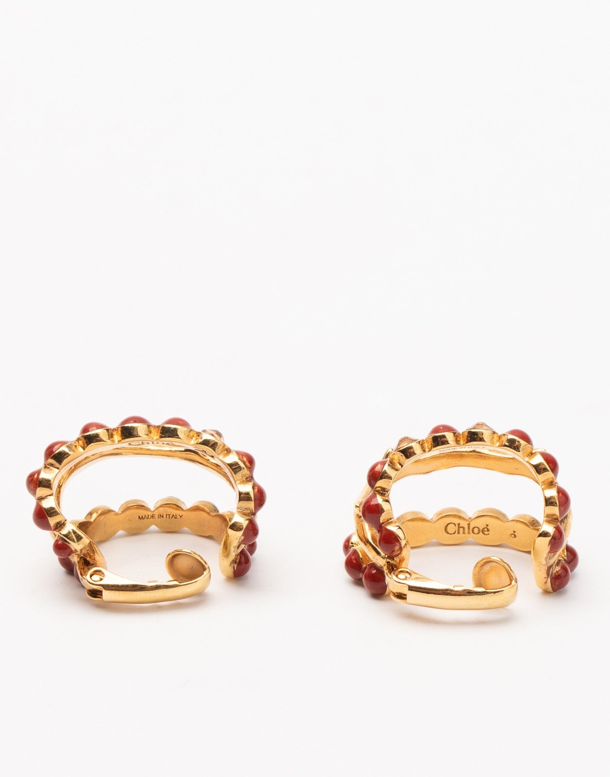Chloé Triple Hoop Rhinestone Clip-On Earrings