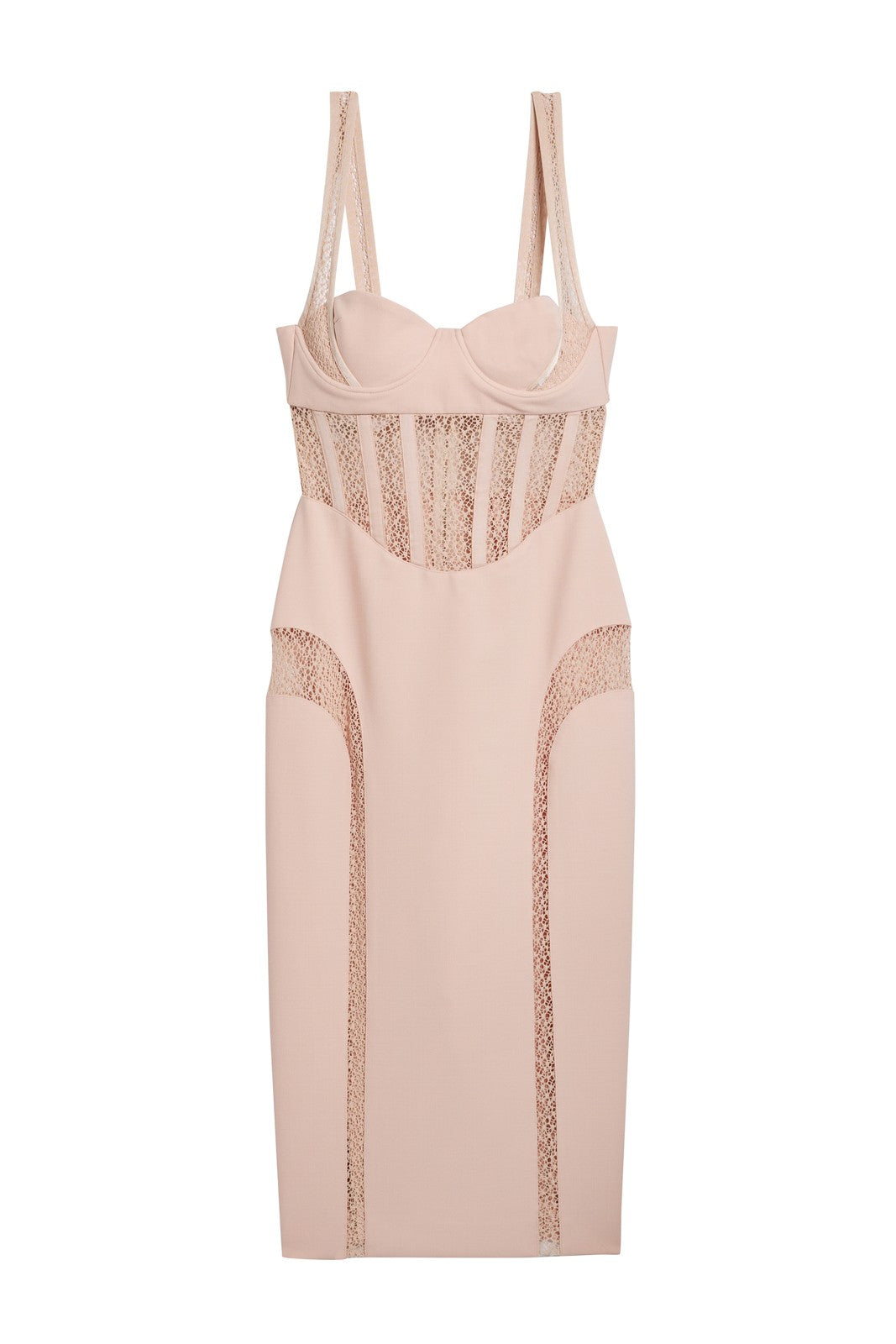 DION LEE Wool-Blend Midi Corset Dress