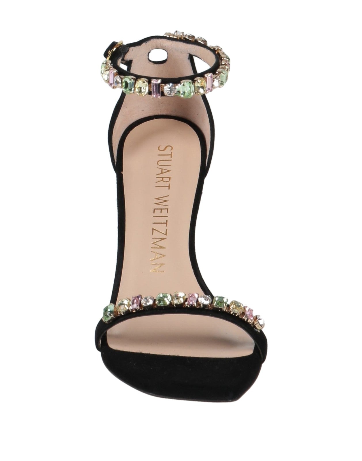 STUART WEITZMAN Suede Rhinestone Sandals
