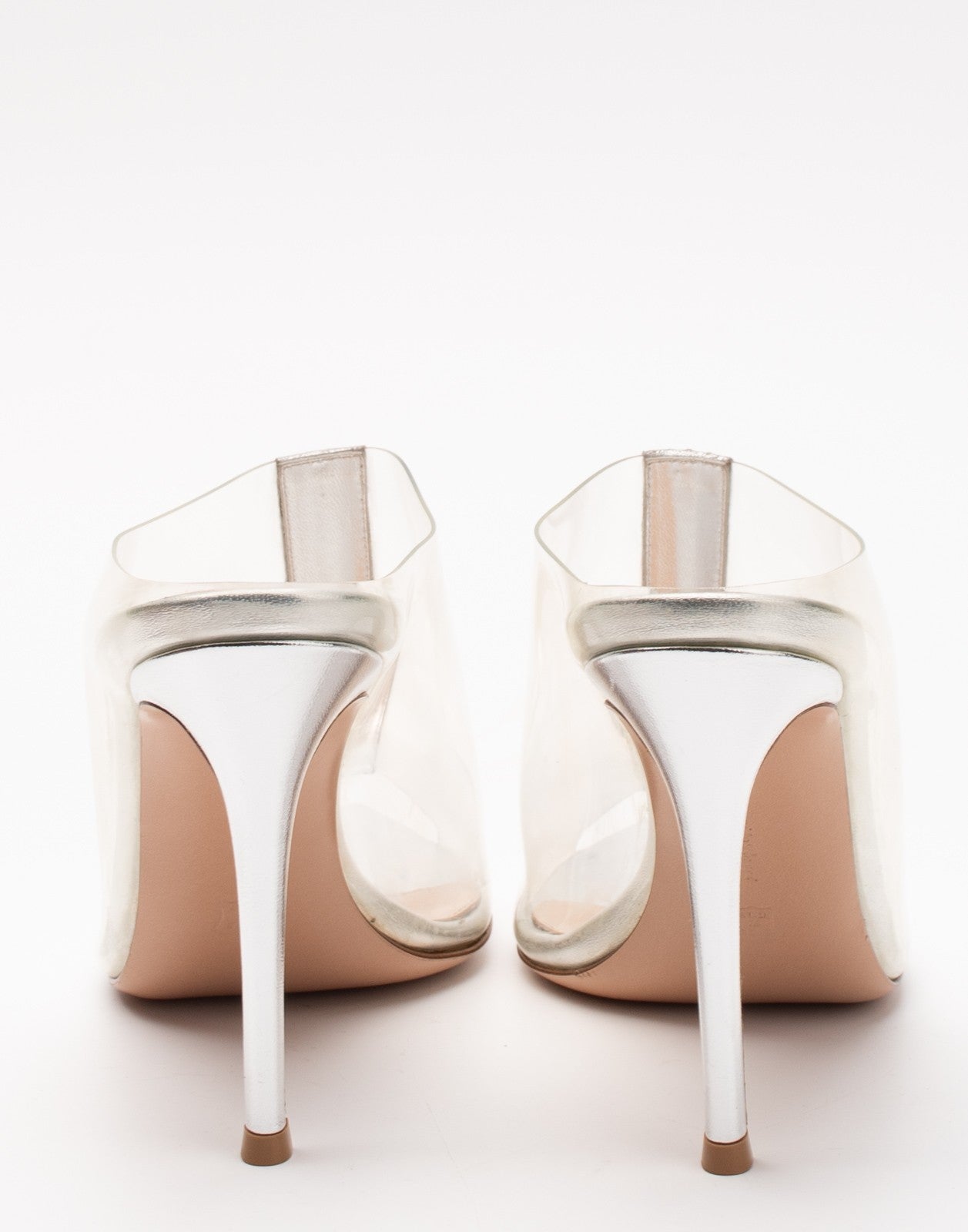 GIANVITO ROSSI Clear Rhinestone Mule Sandals