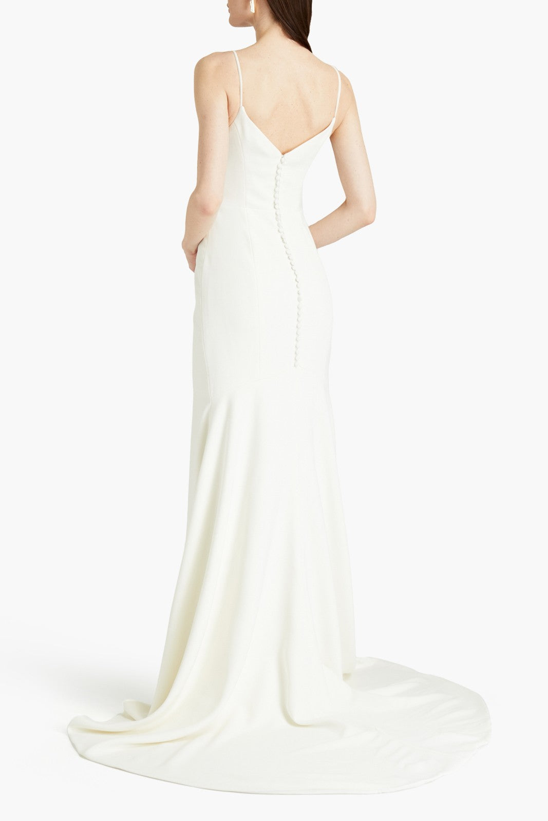 THEIA Wedding Gown Lace-Up Sides Ivory Train Back