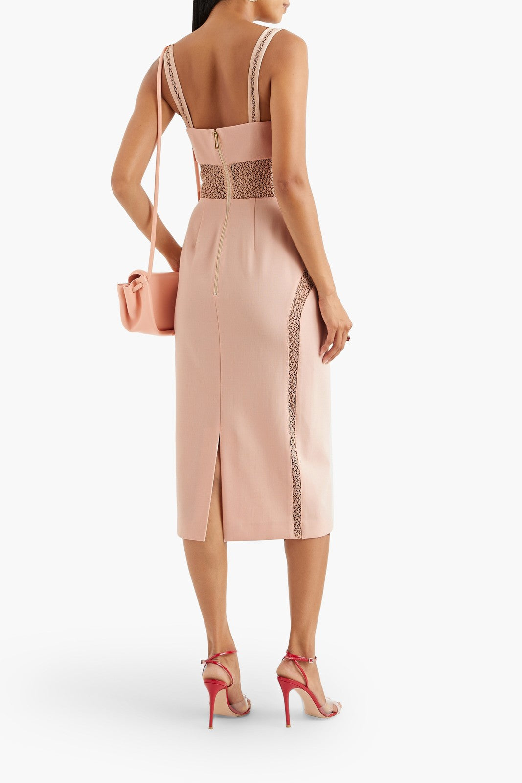DION LEE Wool-Blend Midi Corset Dress