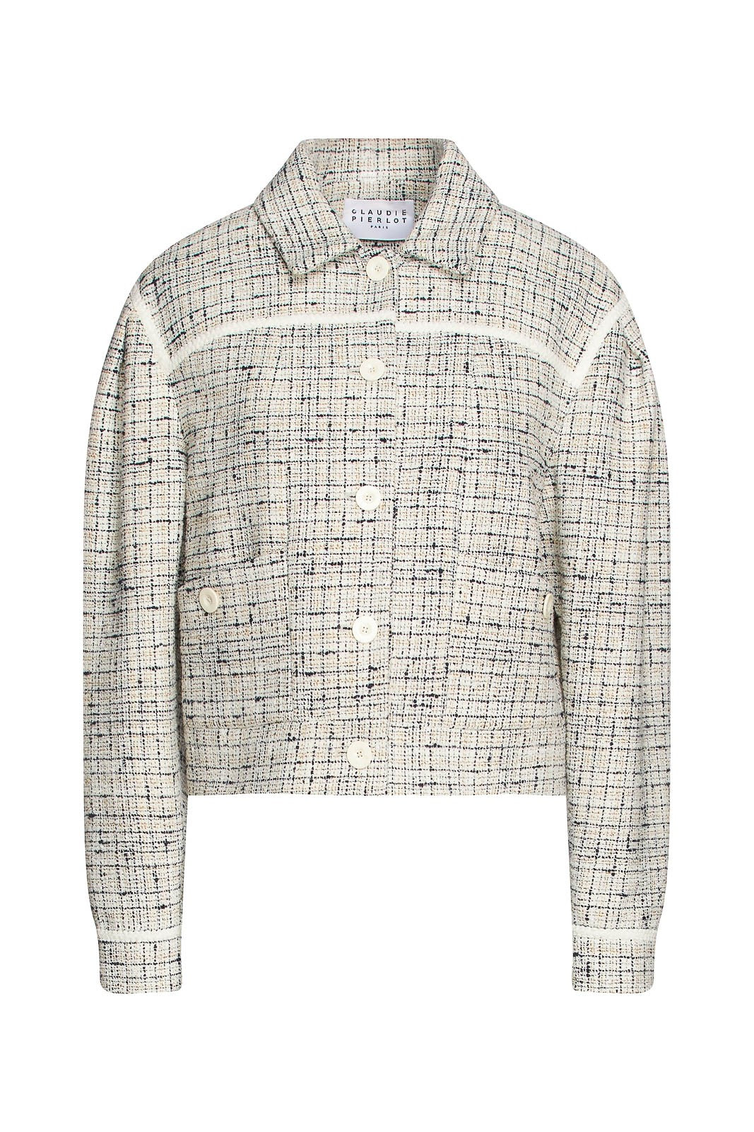 CLAUDIE PIERLOT Smart Jacket Wool Blend Checked Lined