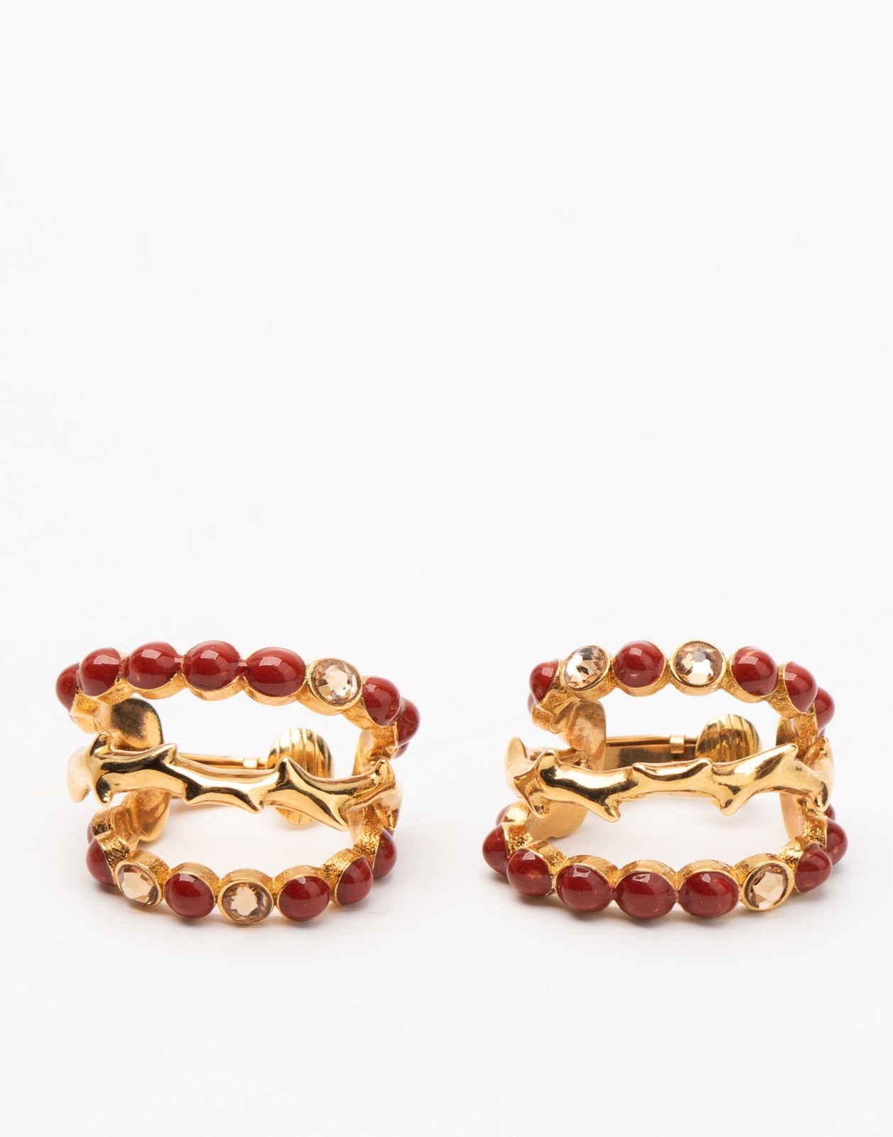 Chloé Triple Hoop Rhinestone Clip-On Earrings