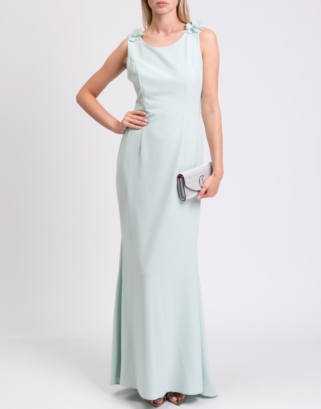 MONCHO HEREDIA Flower-Embellished Maxi Dress
