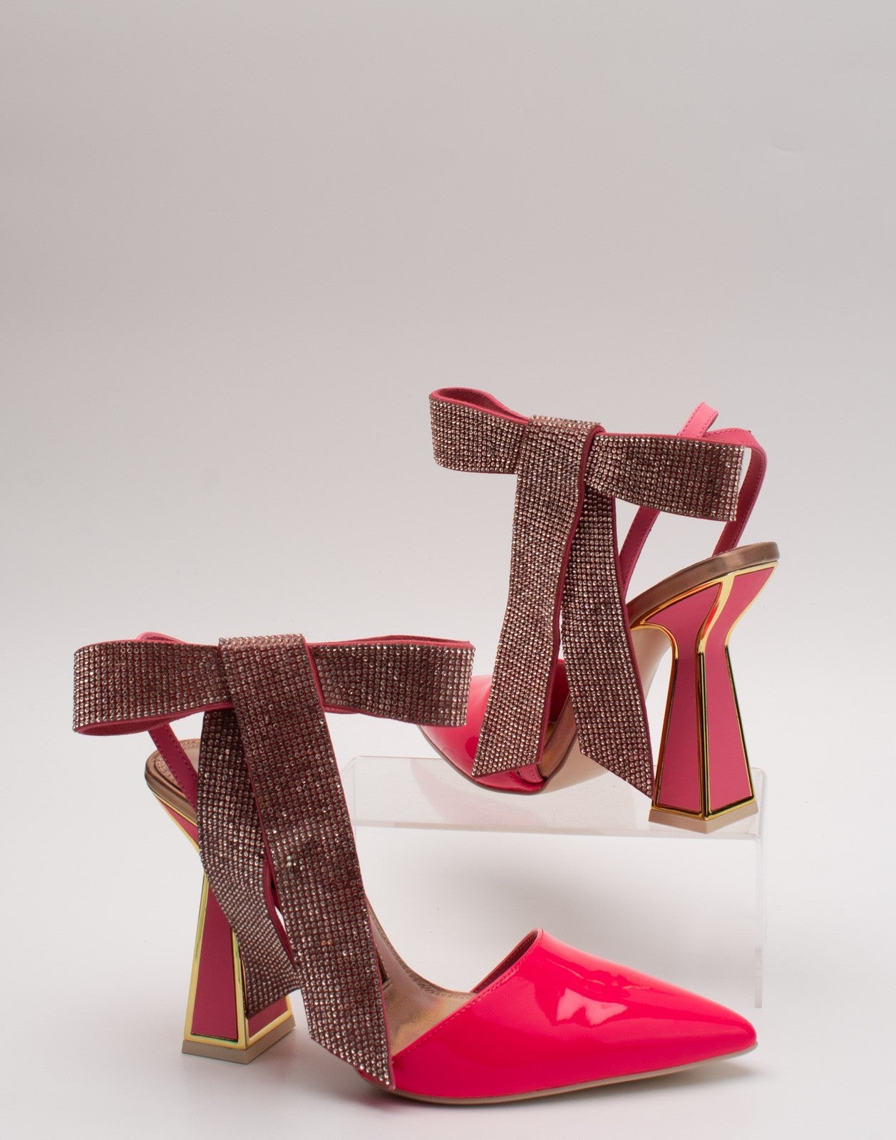 KAT MACONIE Patent Leather Rhinestone Bow Shoes