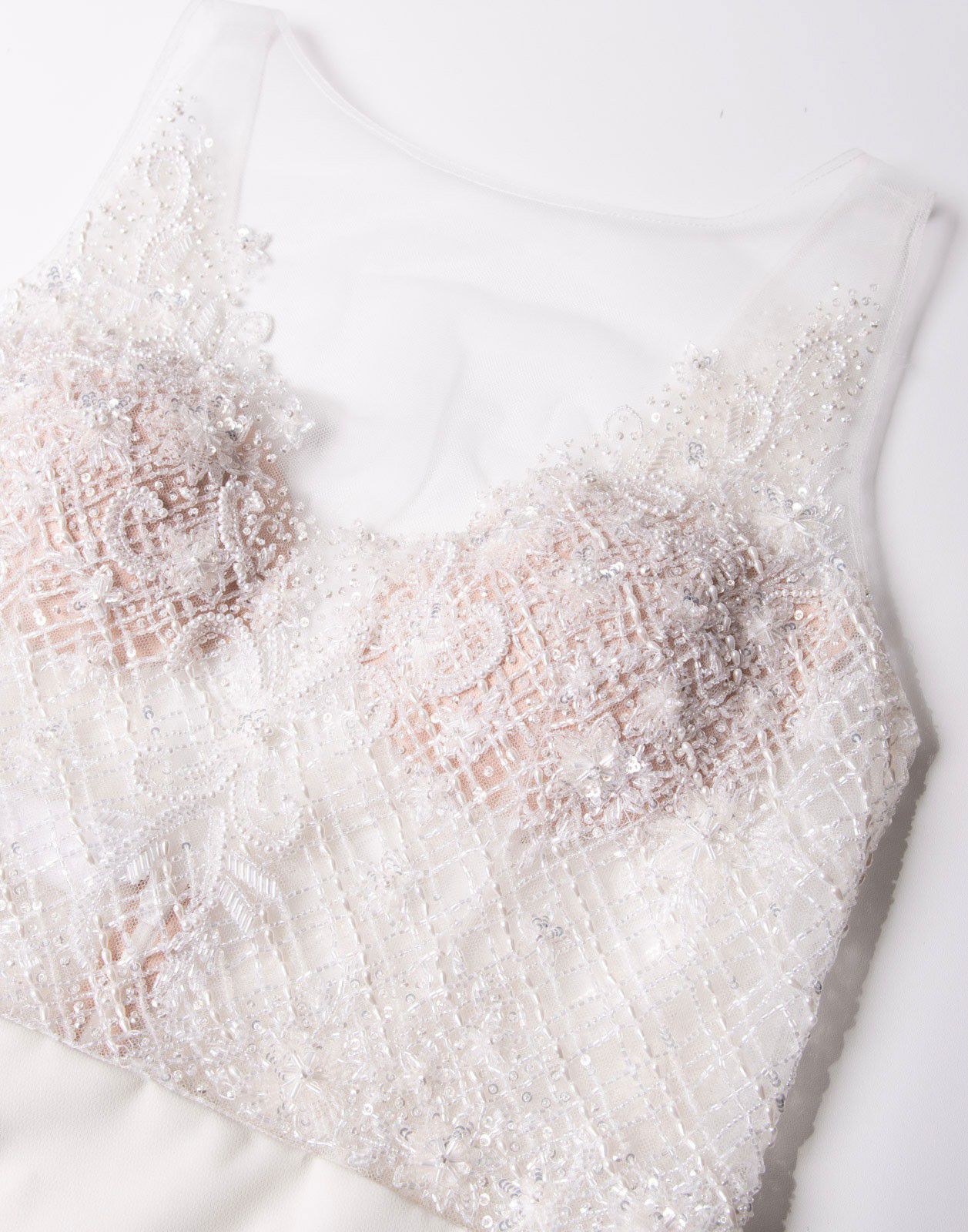 THEIA Contrast Silk Embroidered & Beaded Wedding Gown