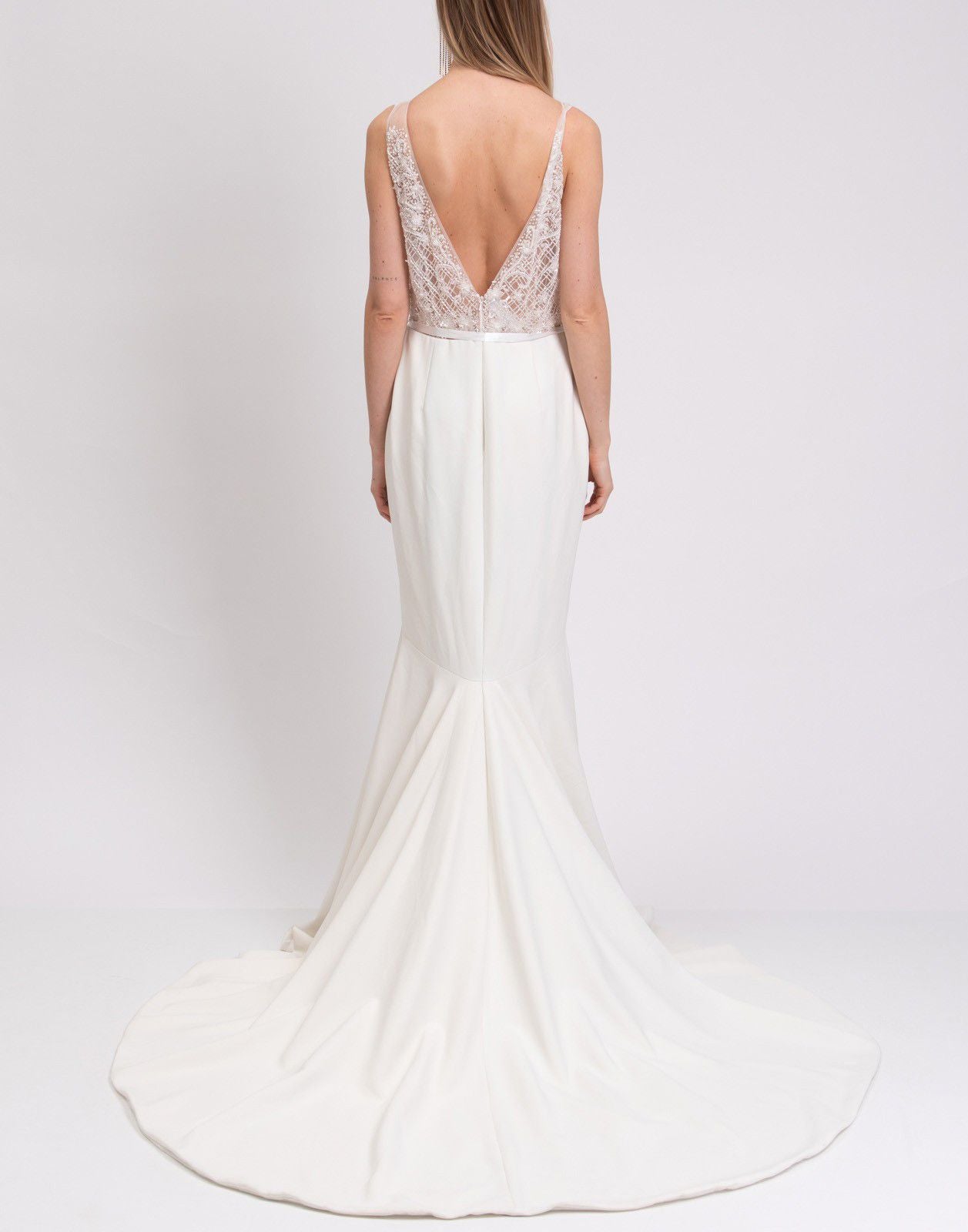 THEIA Contrast Silk Embroidered & Beaded Wedding Gown