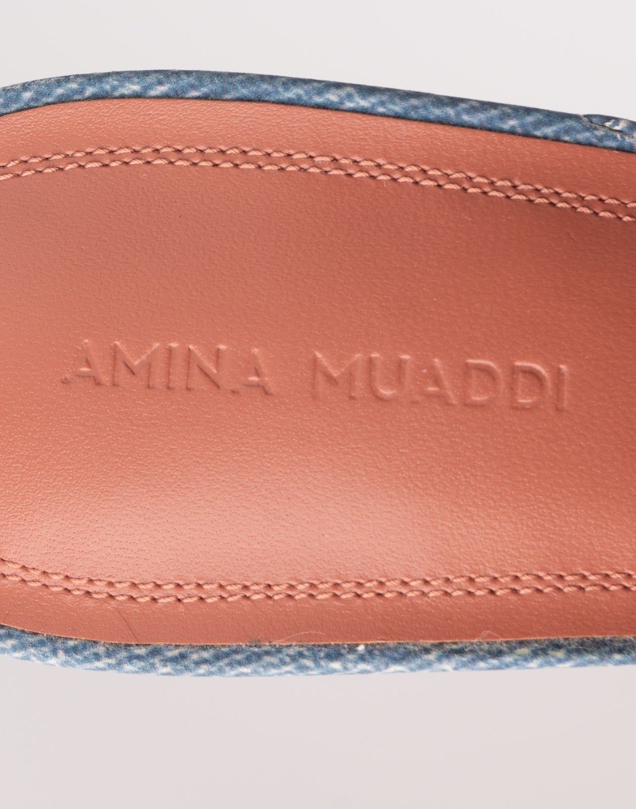 AMINA MUADDI Blue Leather Slingback Shoes