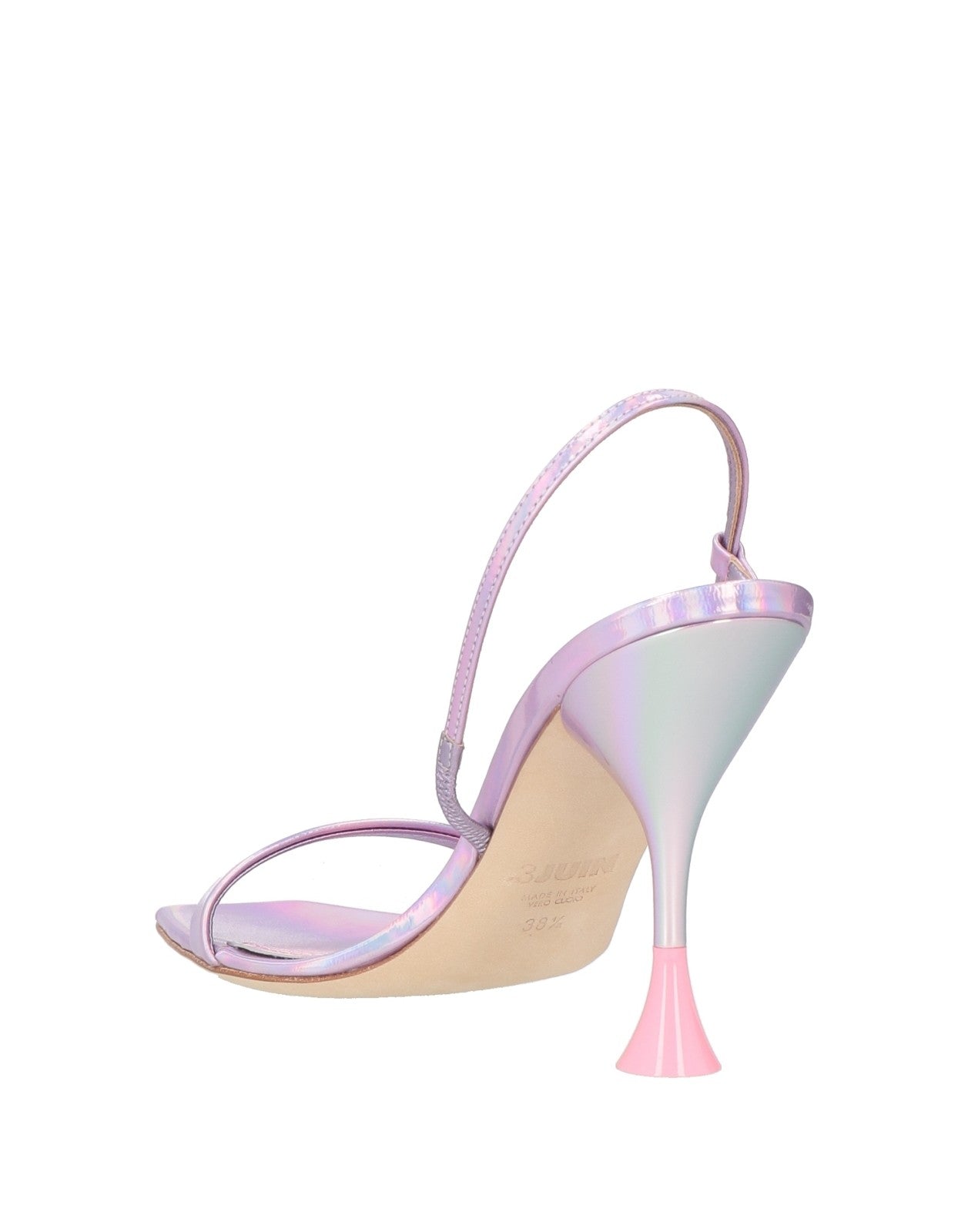3JUIN Pink Leather Slingback Sandals