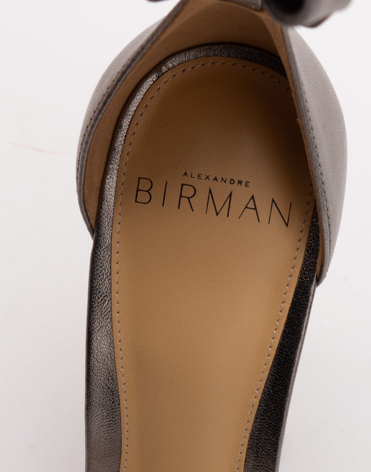 Alexandre Birman Silver Leather Ankle-Strap Sandals