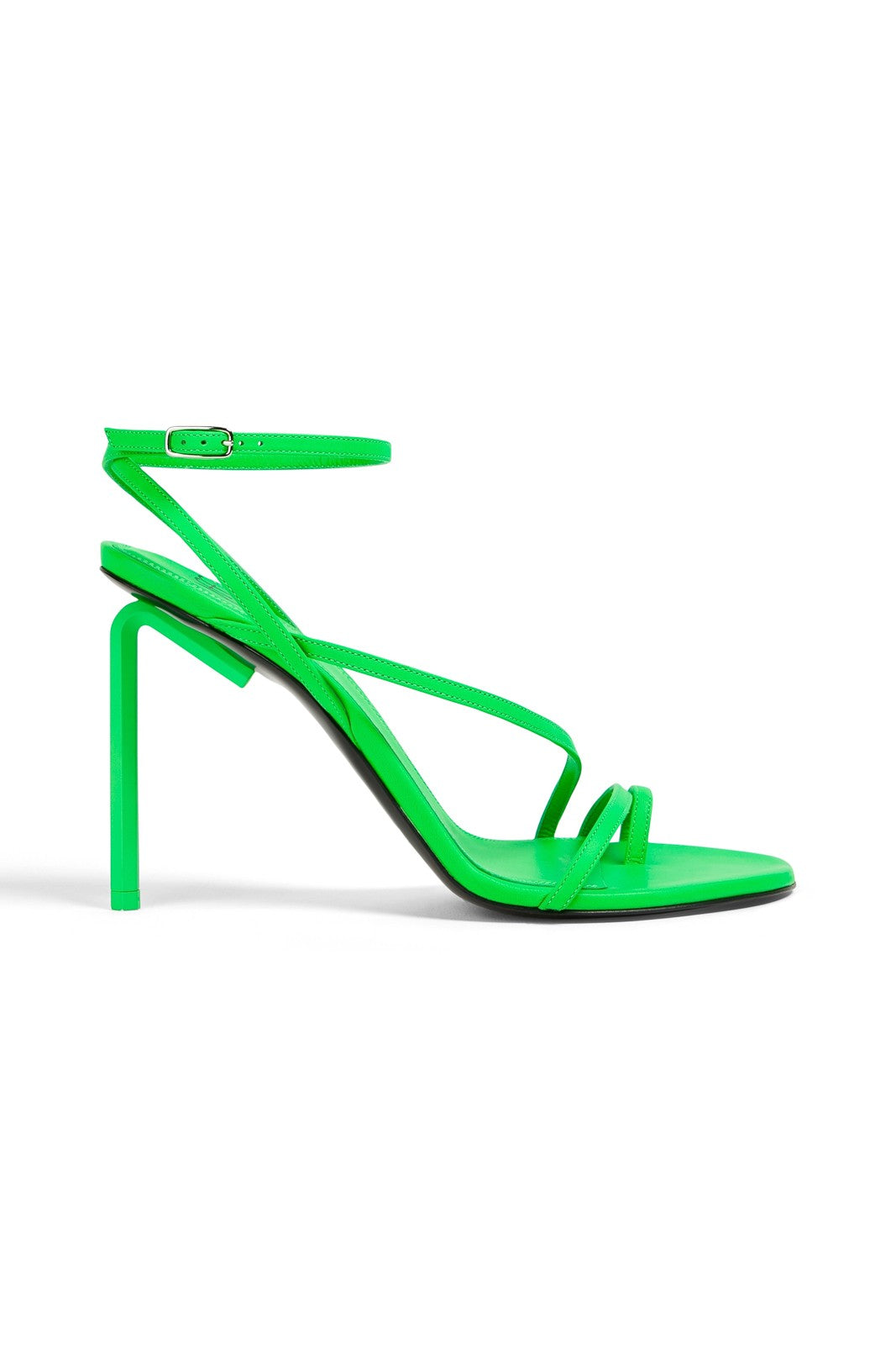 OFF-WHITE “Allen” Green Leather Ring-Toe Sandals