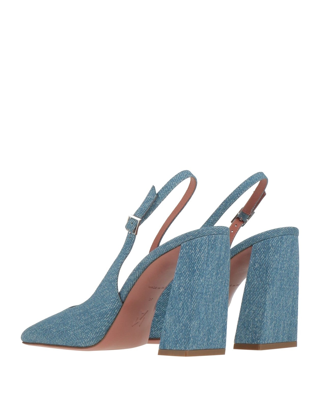 AMINA MUADDI Blue Leather Slingback Shoes