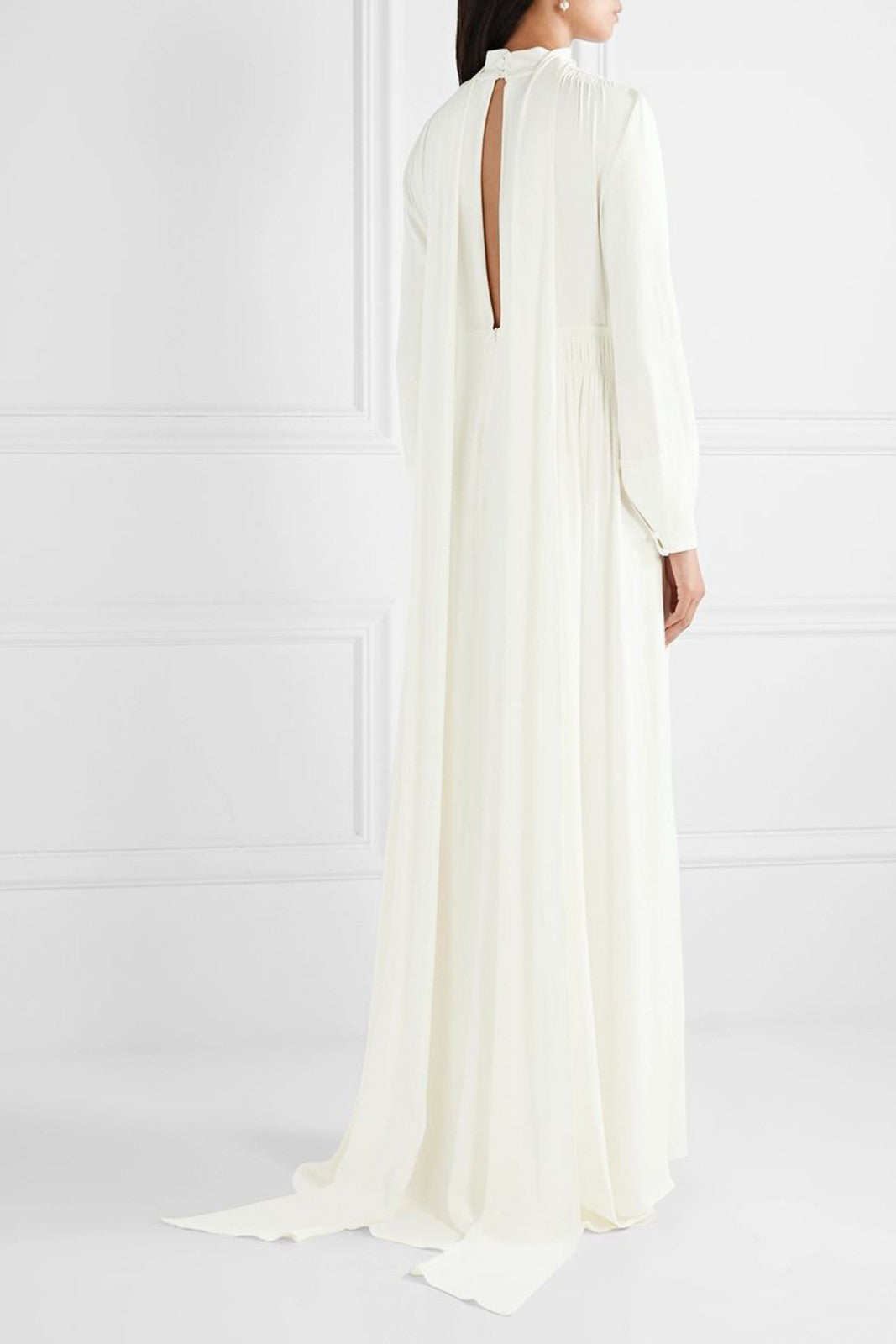 Vanessa Cocchiaro “The Ada” Ivory Cut-Out Draped Gown