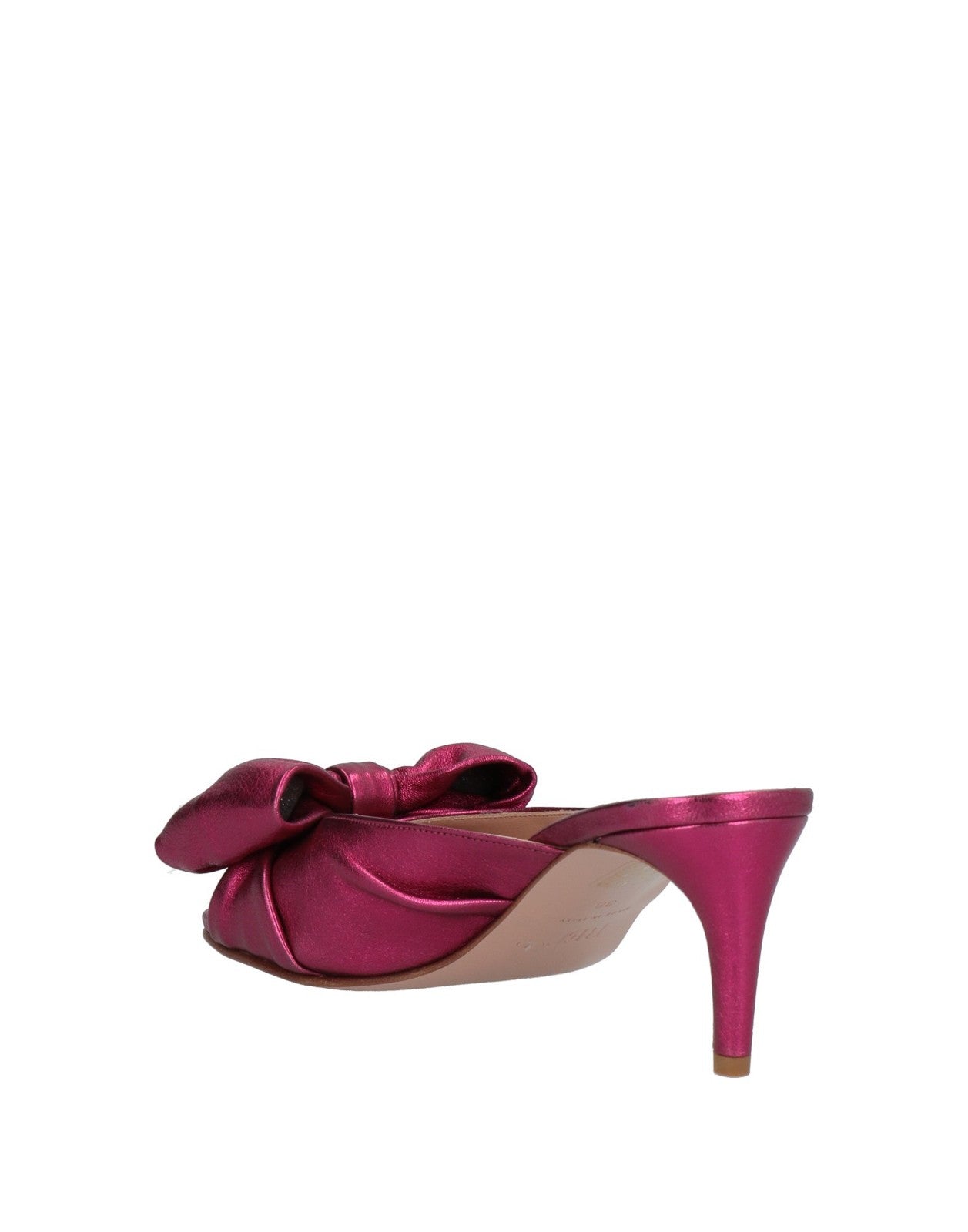 RED VALENTINO Pink Leather Mule Sandals