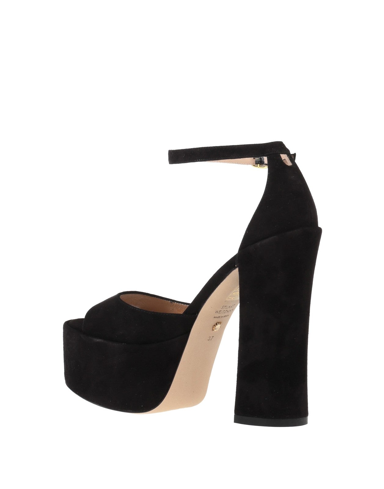 Stuart Weitzman Leather Ankle-Strap Platform Sandals