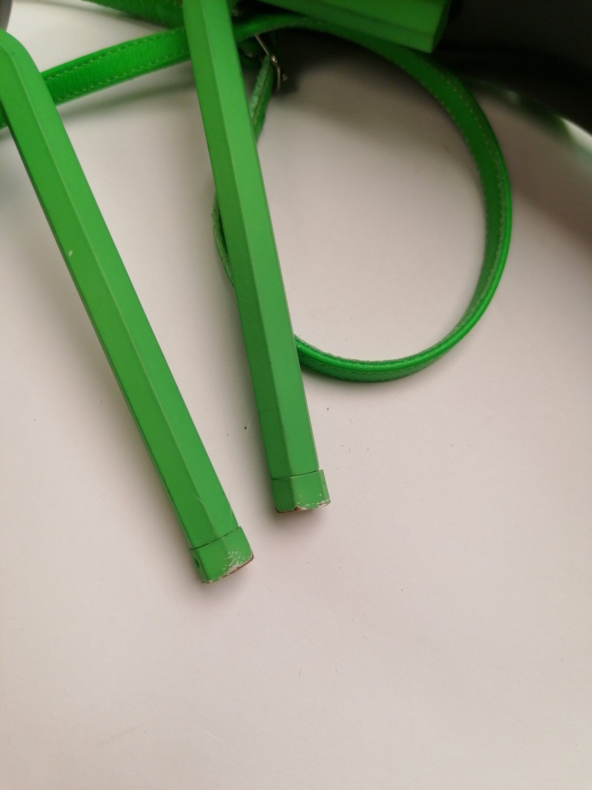 OFF-WHITE “Allen” Green Leather Ring-Toe Sandals