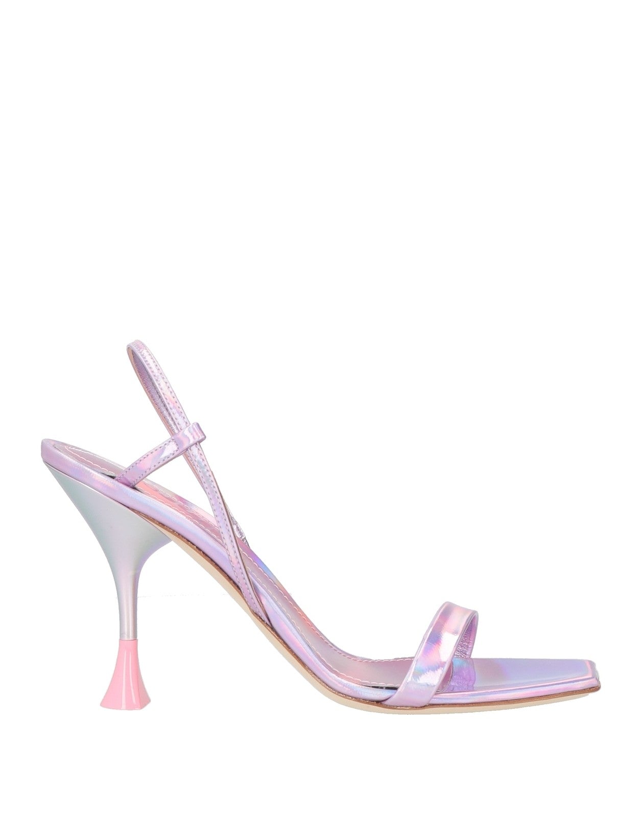 3JUIN Pink Leather Slingback Sandals
