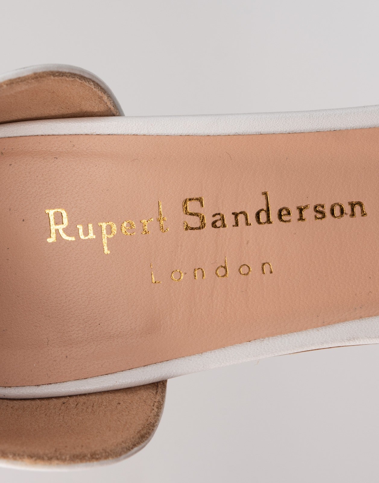 Rupert Sanderson White Leather Ankle-Wrap Sandals