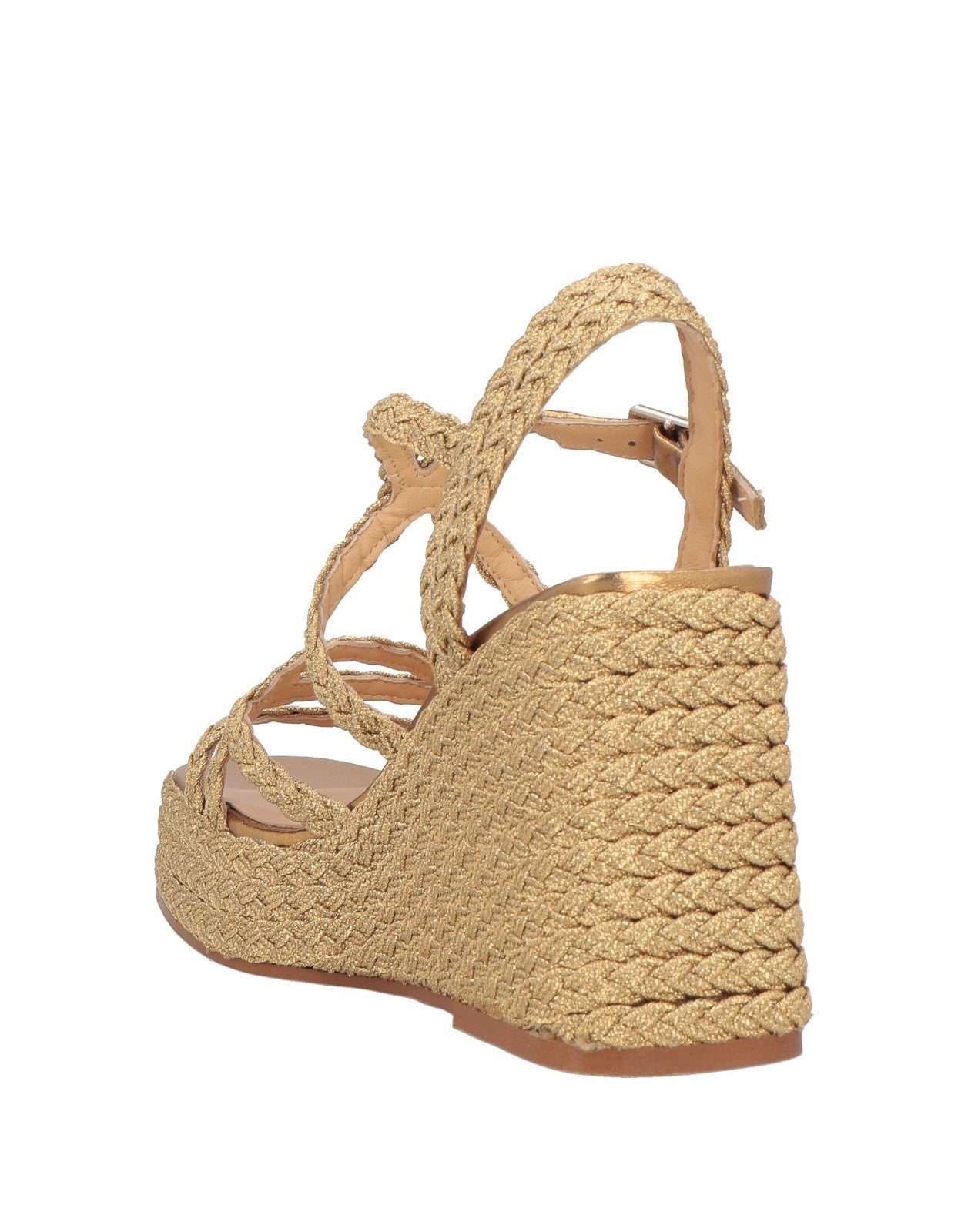 Castañer Gold Braided Wedge Espadrilles