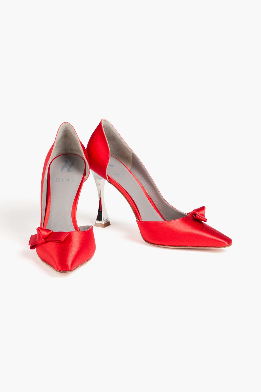 GINA High-Heel Pumps, Red Viscose D’Orsay