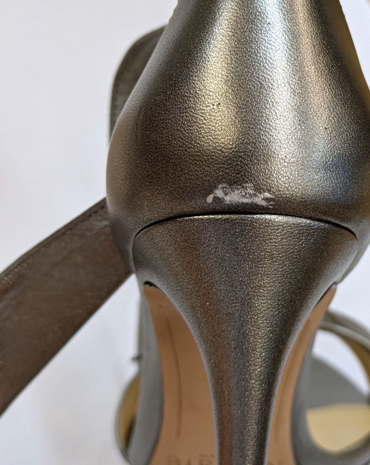 Alexandre Birman Silver Leather Ankle-Strap Sandals