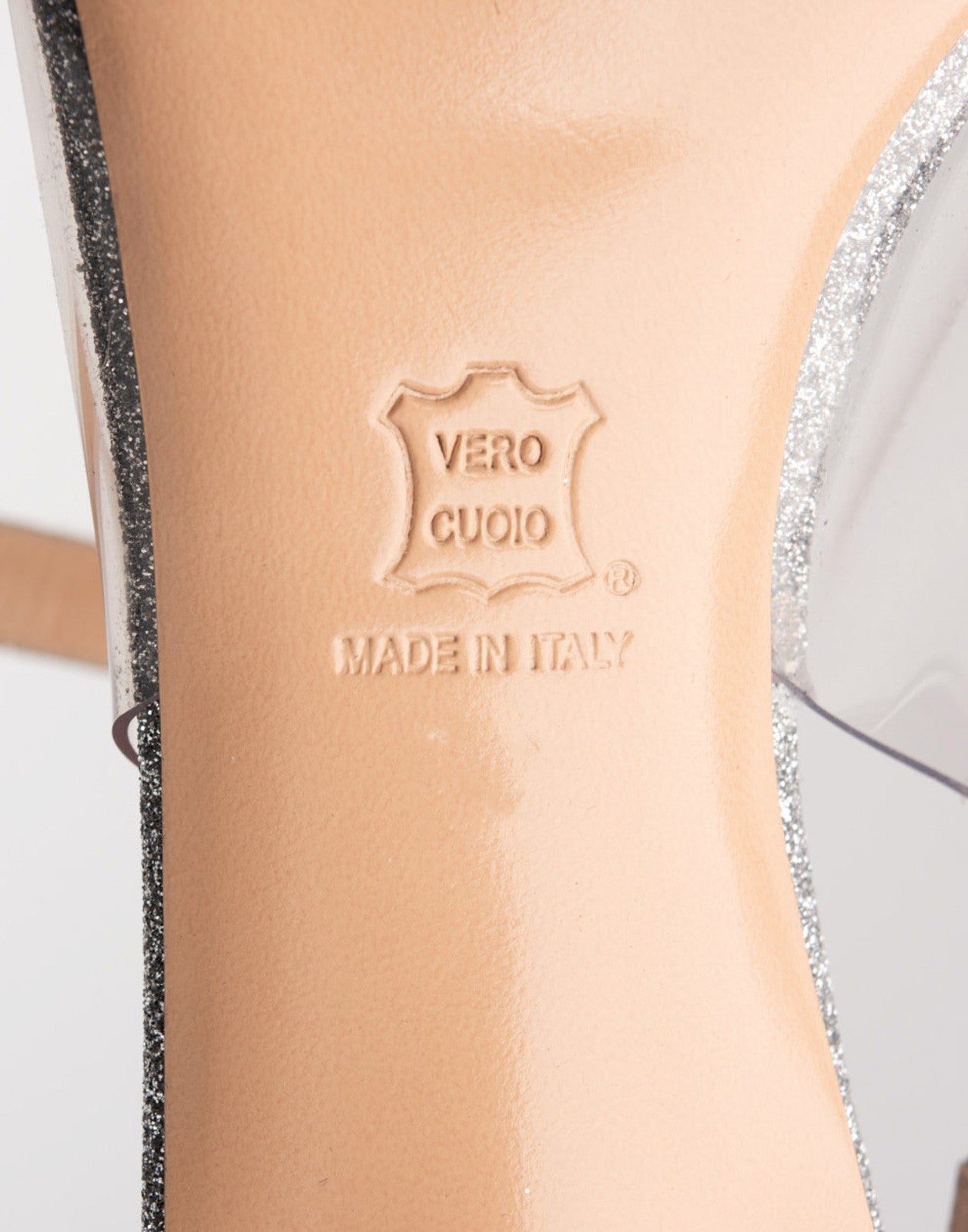 LERRE Silver Leather Ankle-Strap Heels