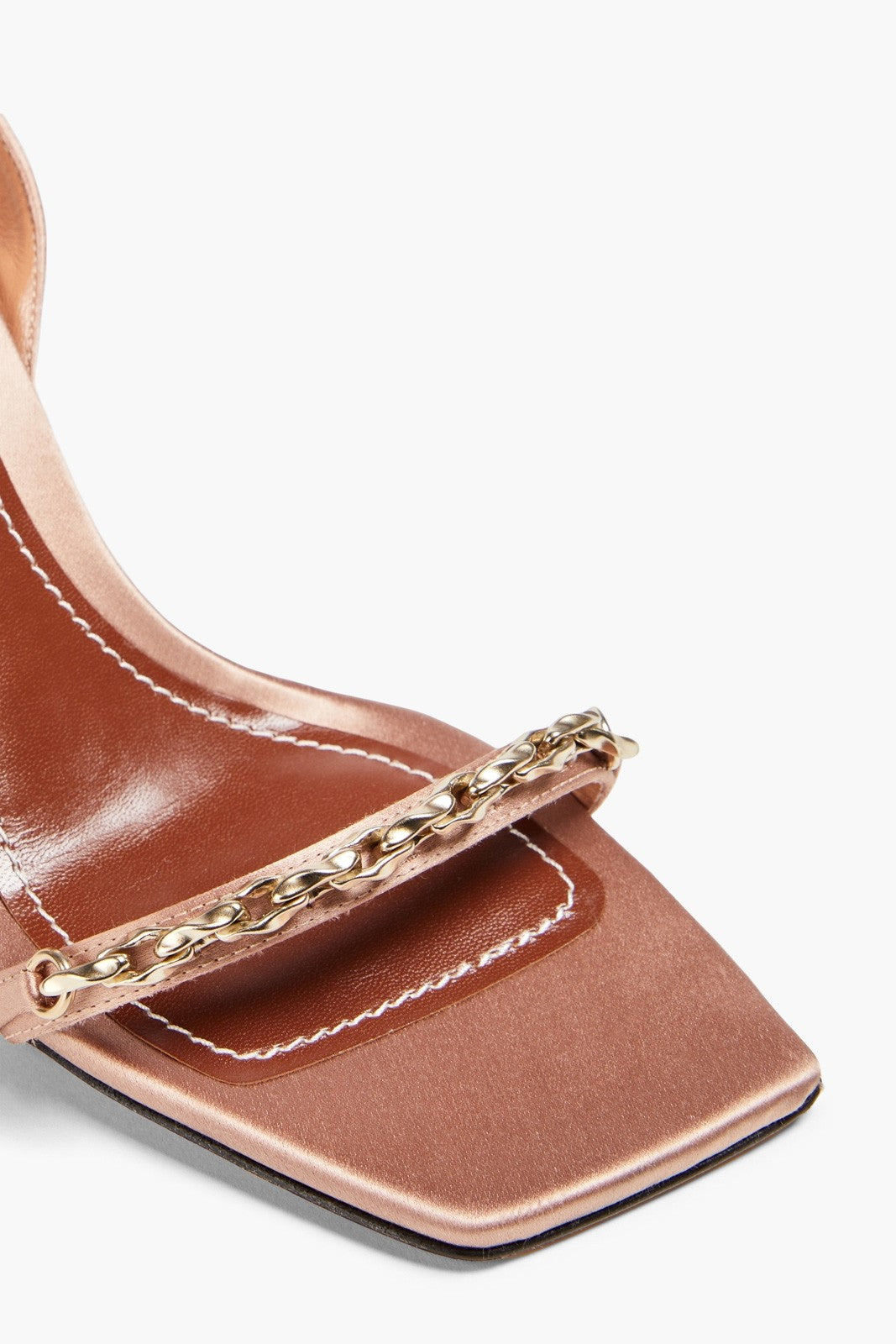 Zimmermann Crescent Chain Sandals in Pink Satin