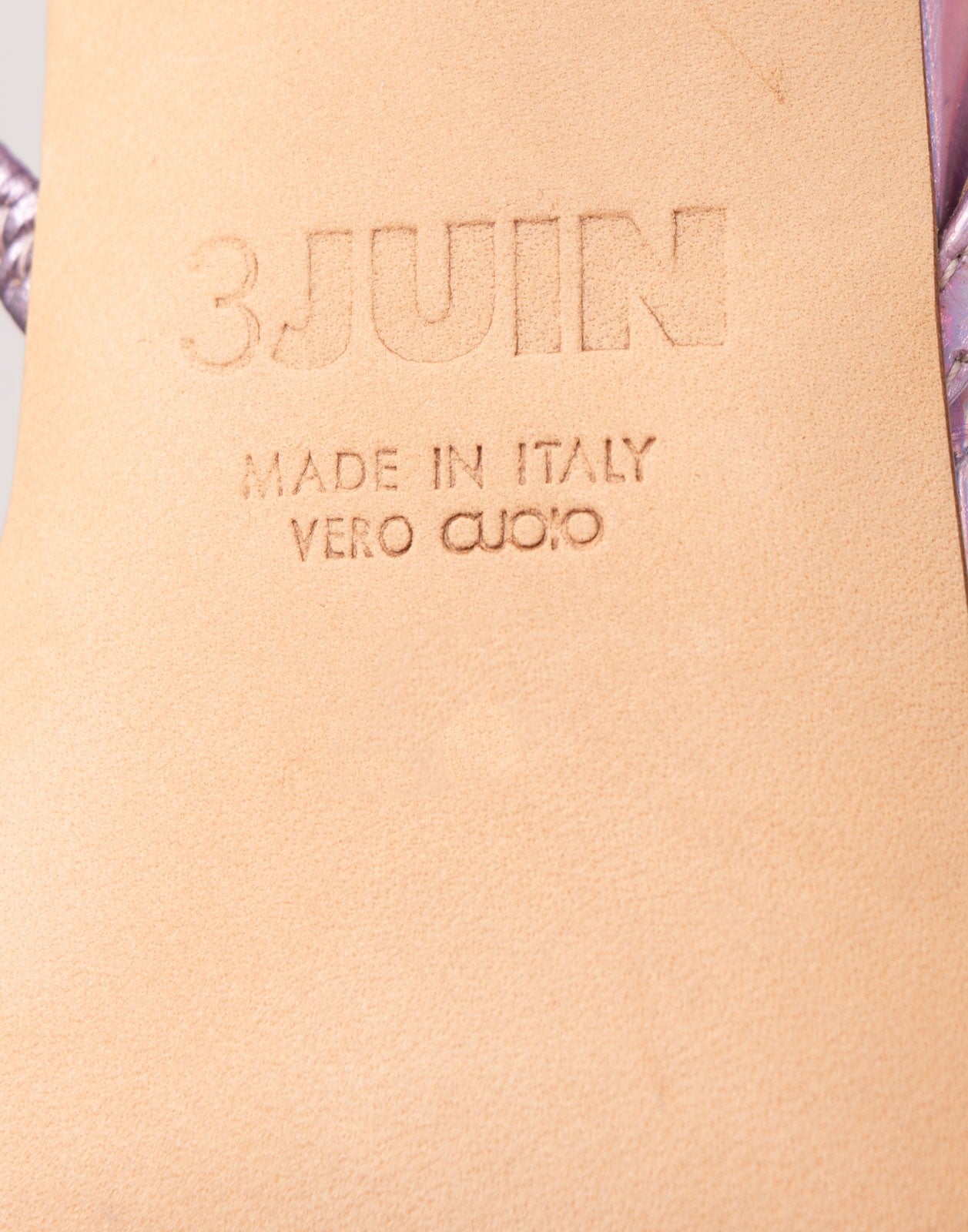 3JUIN Pink Leather Slingback Sandals