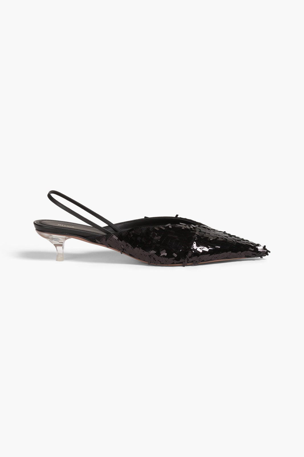NEOUS Black Sequined Slingback Heels
