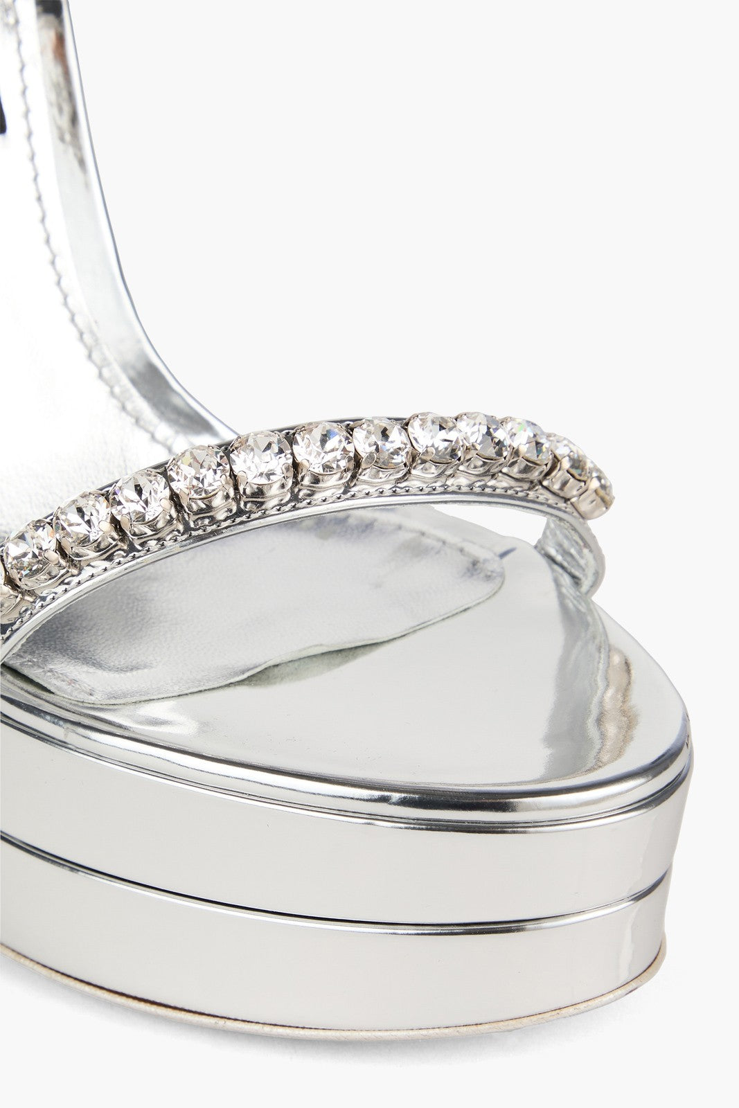 Dolce & Gabbana Silver Rhinestone Platform Sandals