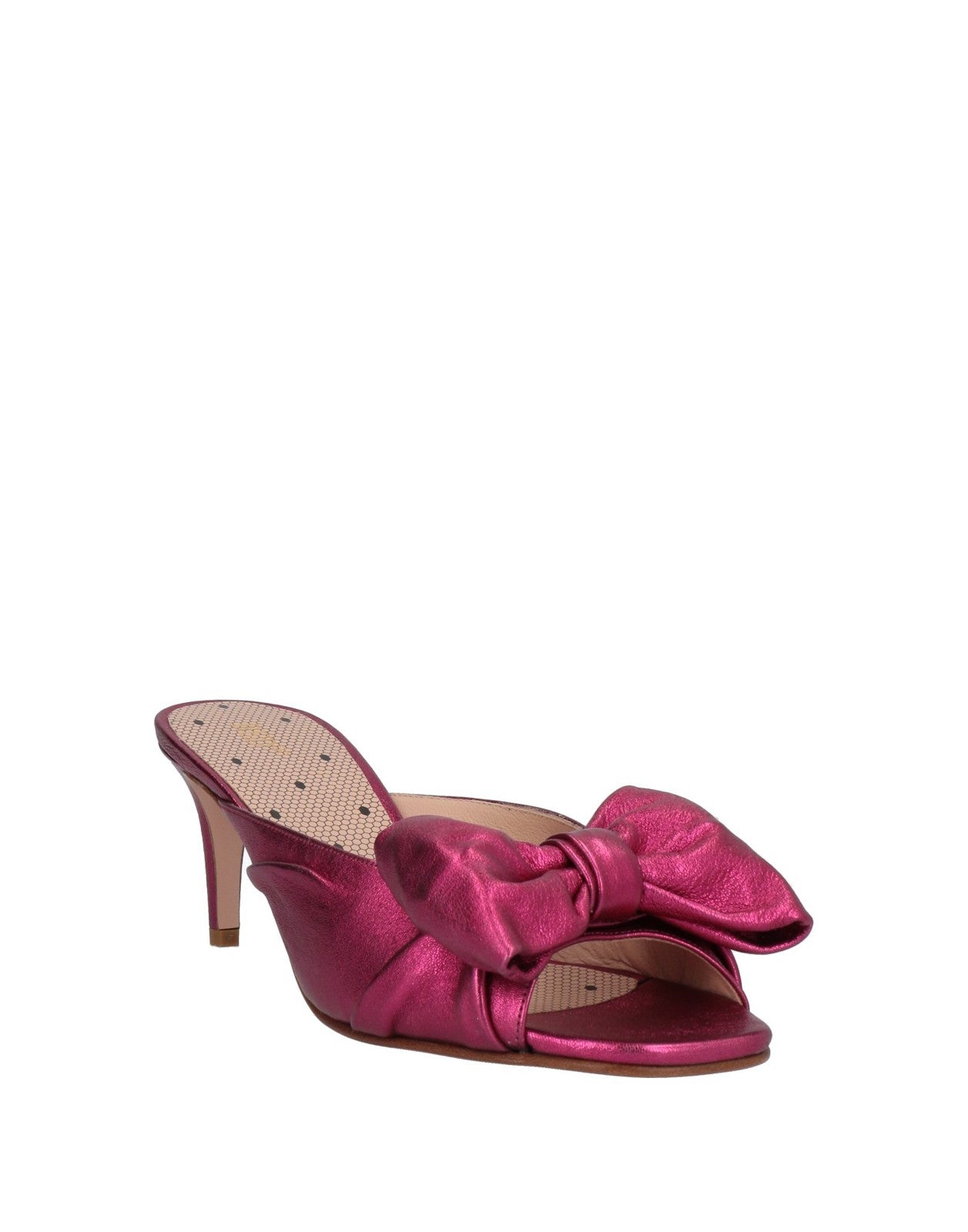 RED VALENTINO Pink Leather Mule Sandals