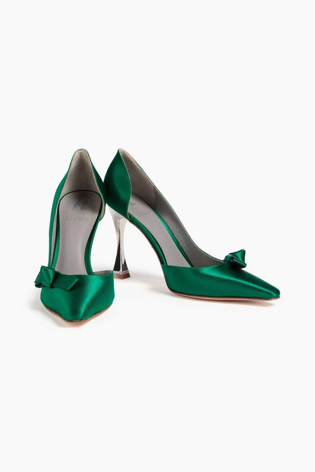 GINA High-Heel Pumps in Green Viscose