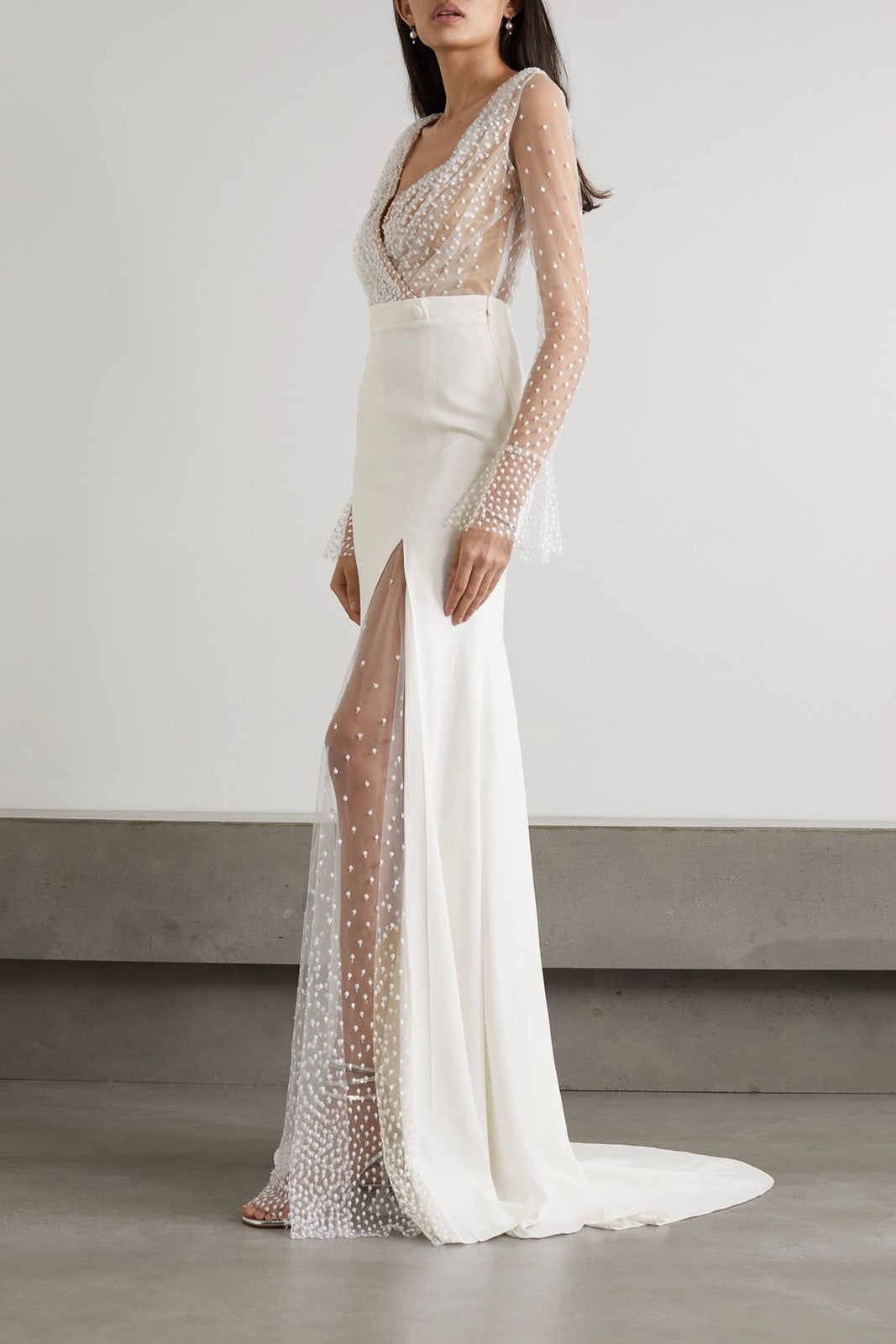Rime Arodaky Ivory Tulle Wedding Gown