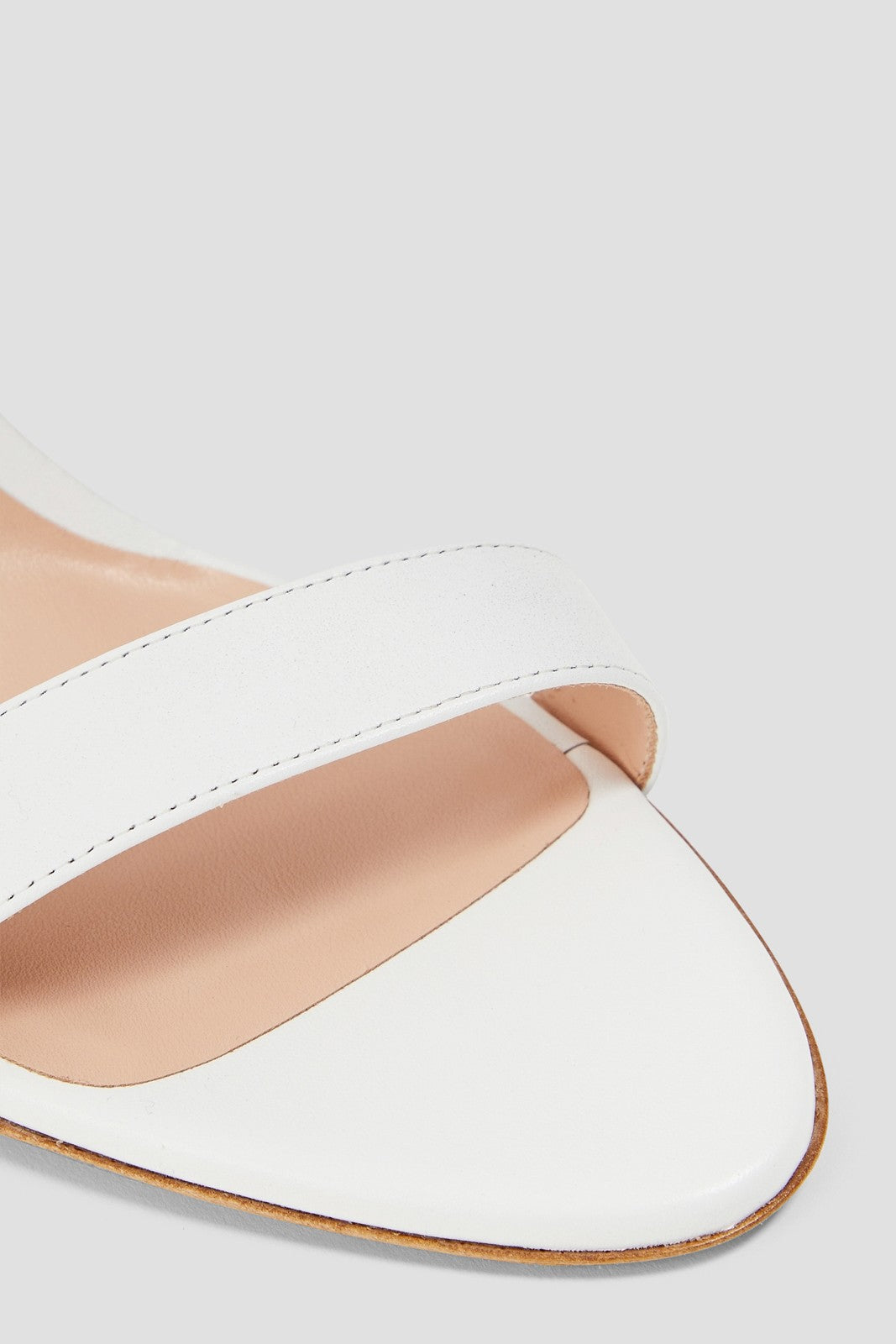 Rupert Sanderson White Leather Ankle-Wrap Sandals
