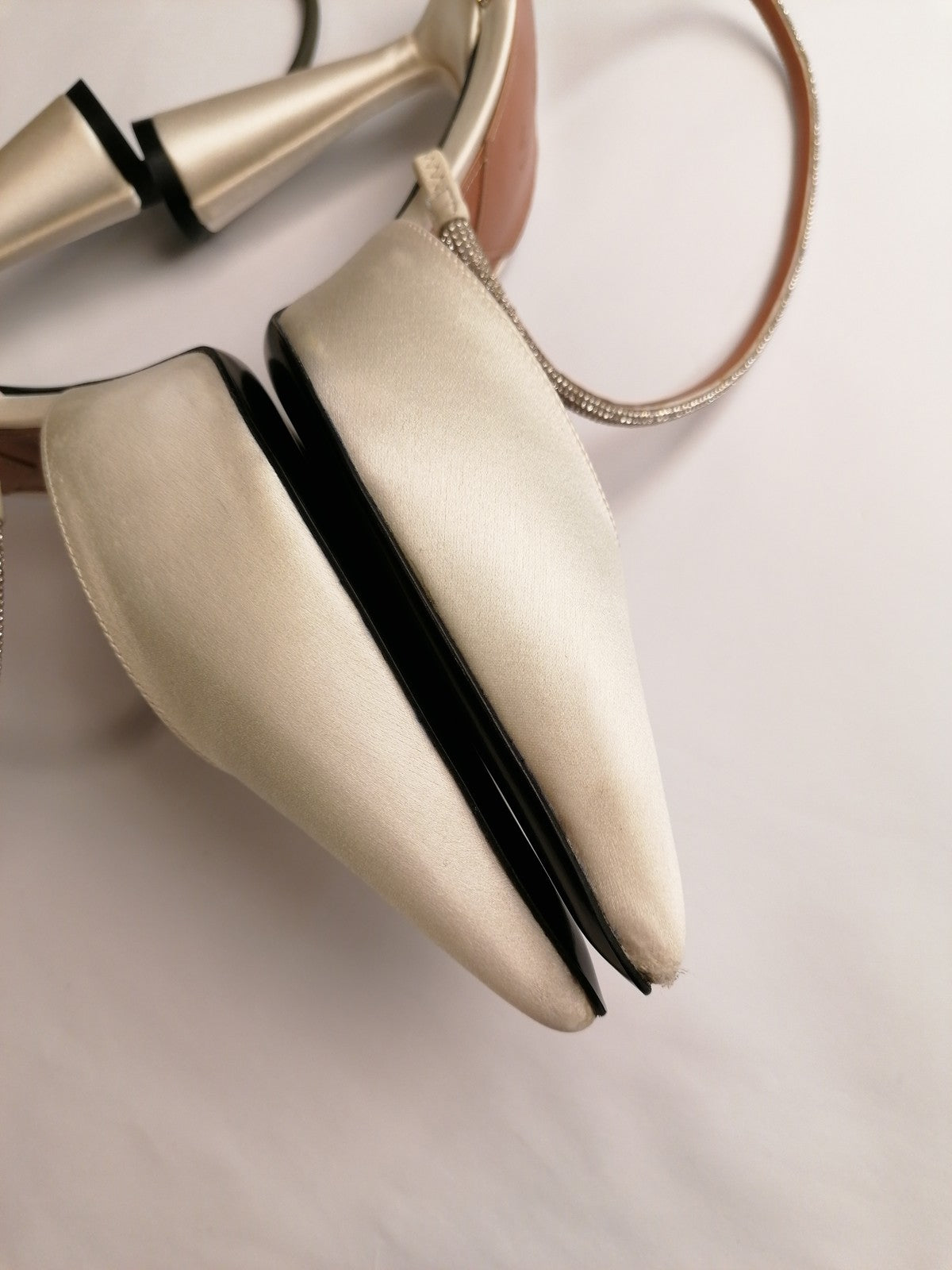 D’ACCORI "Saturn" White Rhinestone Slingback Sandals