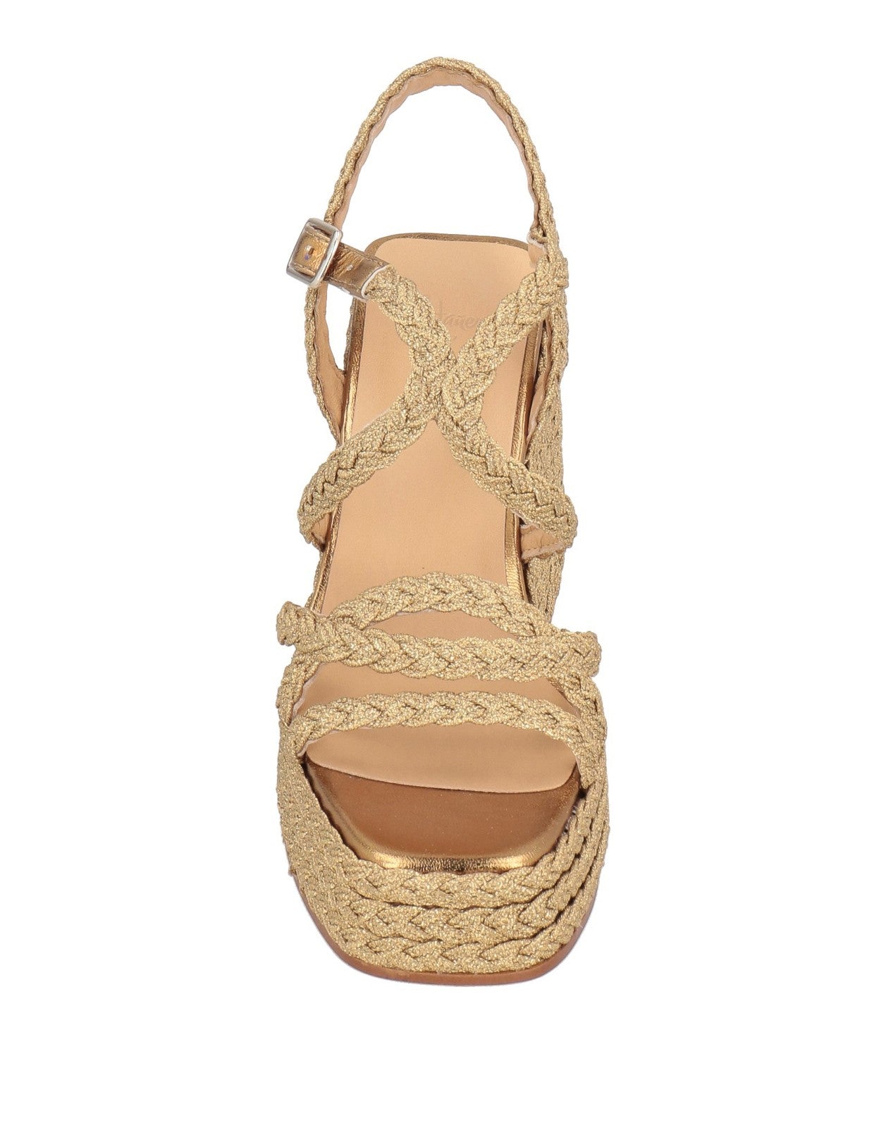 Castañer Gold Braided Wedge Espadrilles