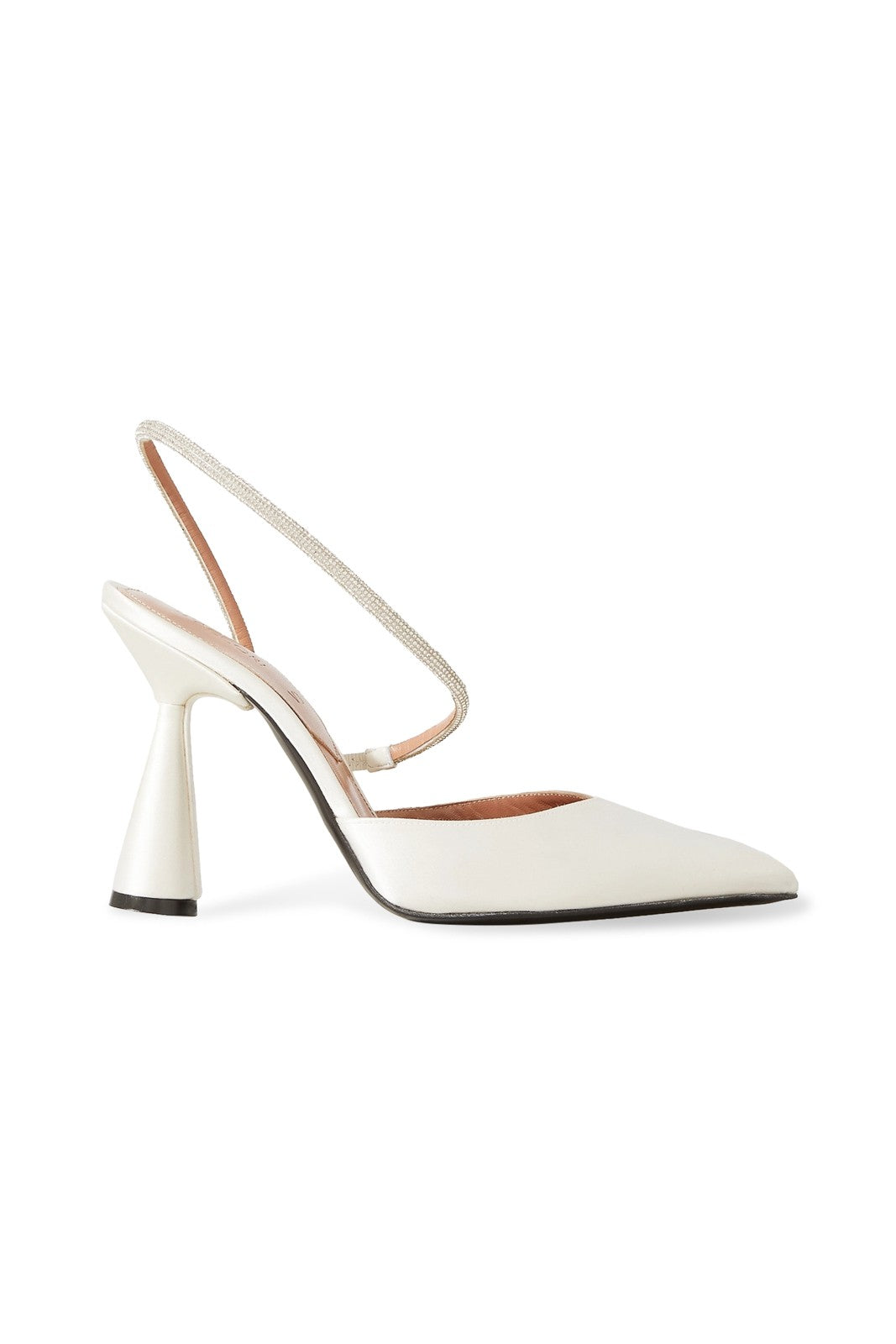 D’ACCORI "Saturn" White Rhinestone Slingback Sandals