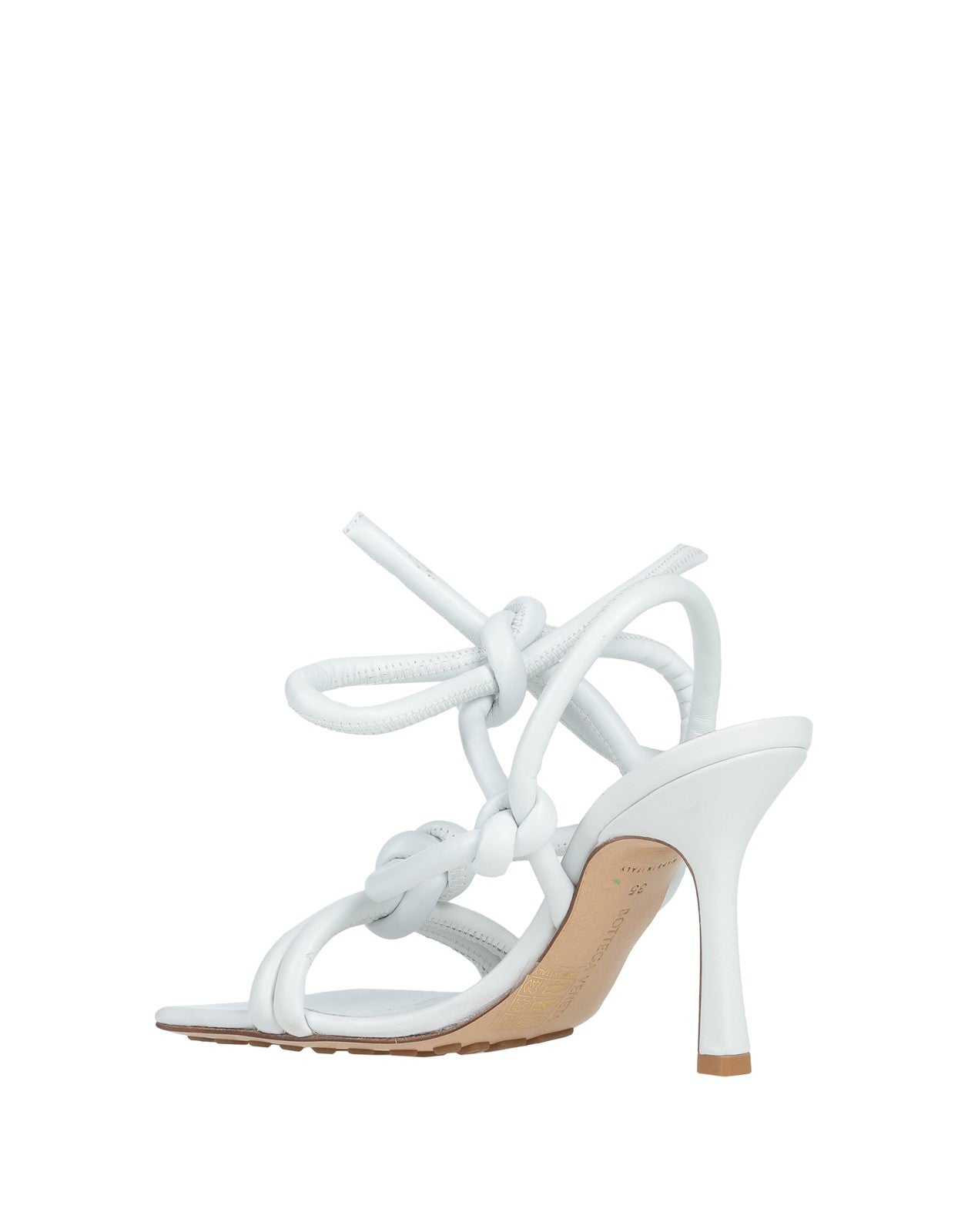 Bottega Veneta White Leather Strappy Sandals