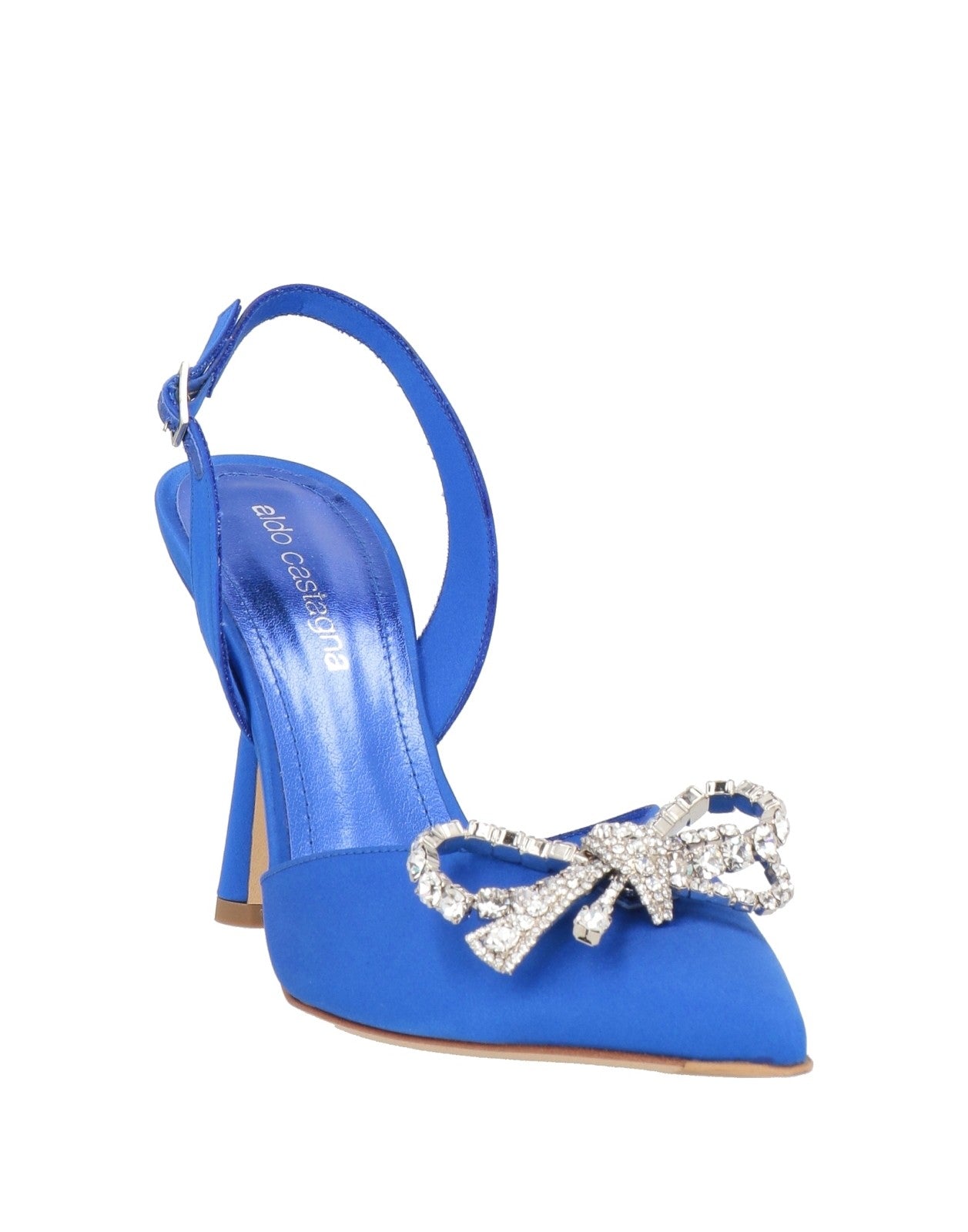 Aldo Castagna Blue Satin Slingback Shoes