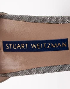 STUART WEITZMAN Nearlynude Glitter Ankle Strap Sandals