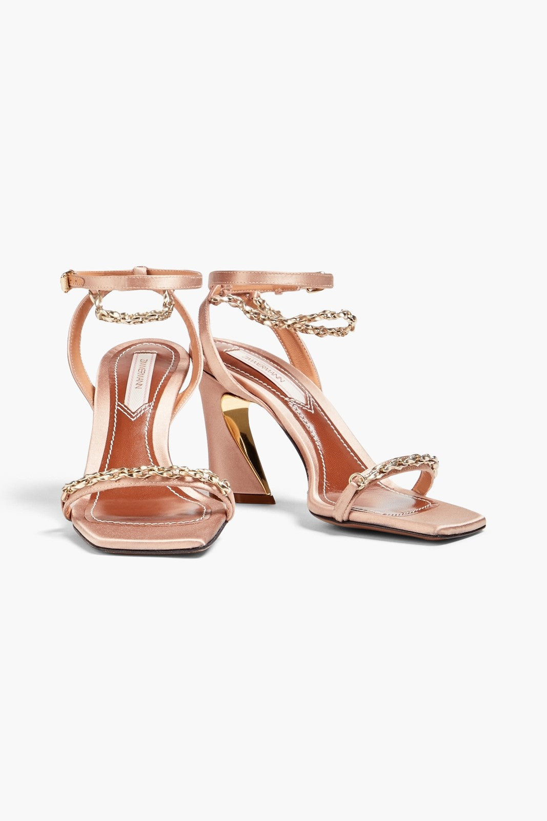 Zimmermann sandals Zimmermann Crescent Chain Sandals in Pink Satin