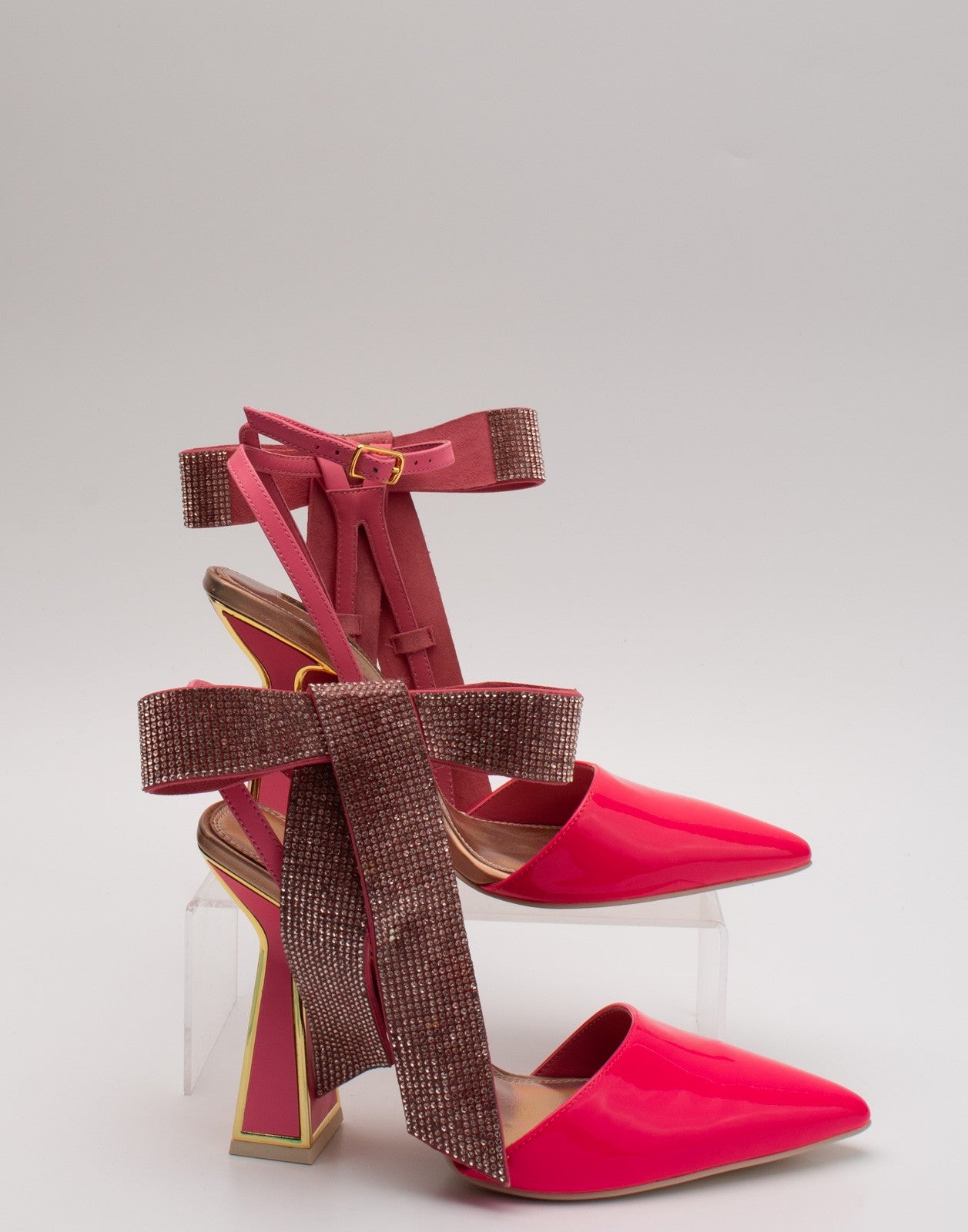 KAT MACONIE Patent Leather Rhinestone Bow Shoes
