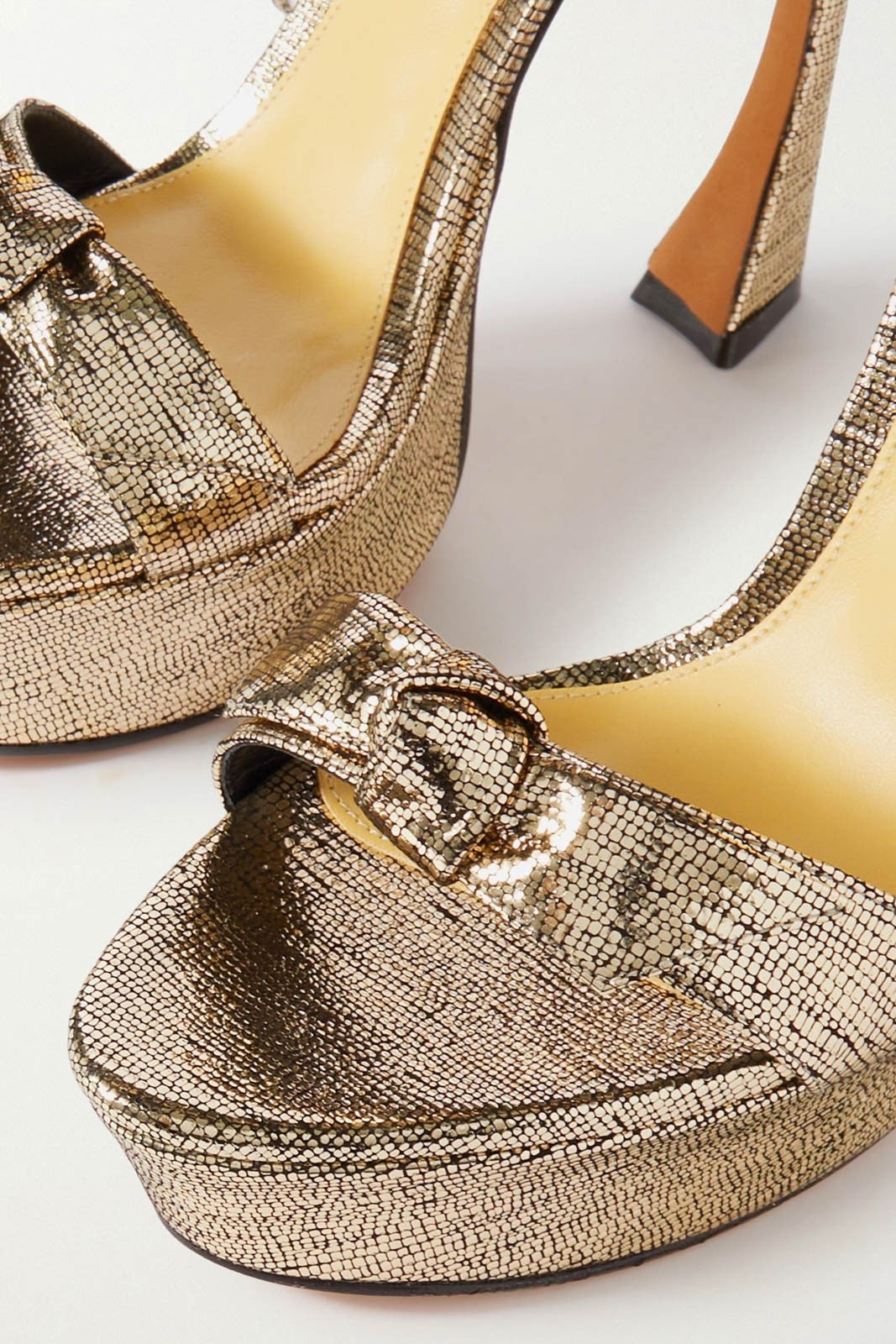 ALEXANDRE BIRMAN Metallic Leather Platform Sandals
