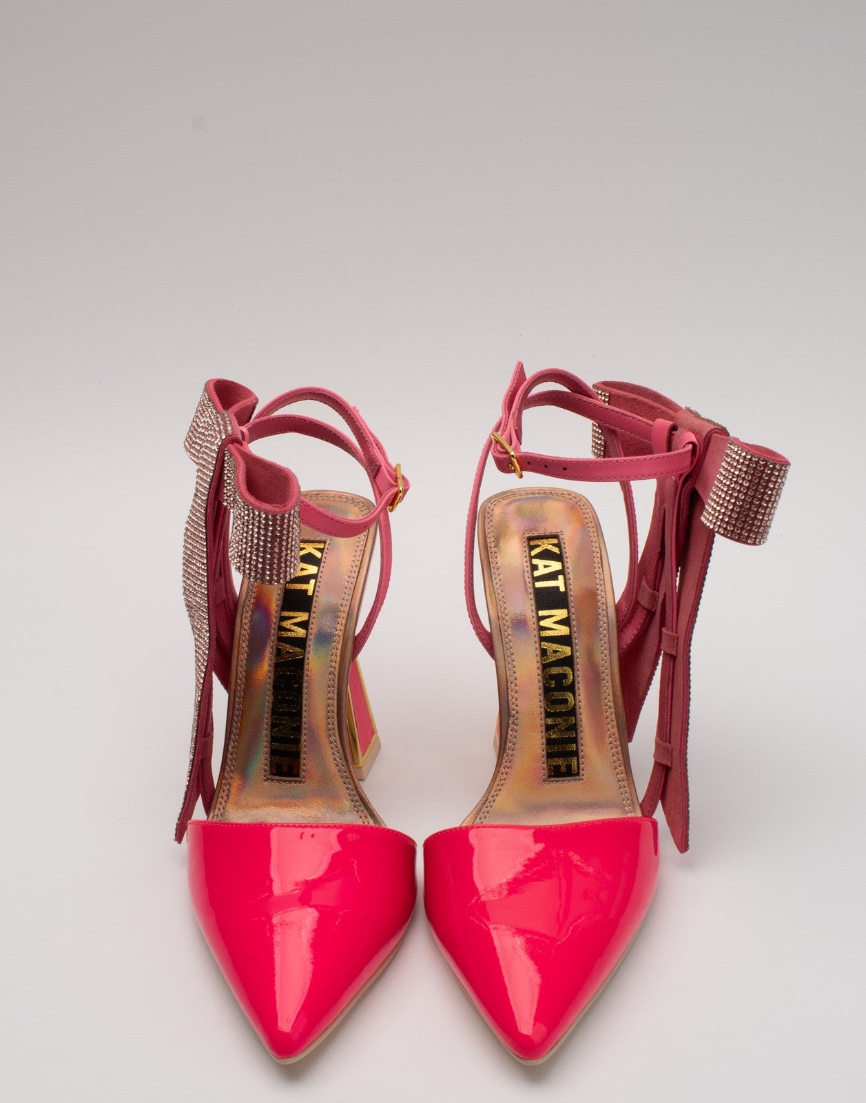 KAT MACONIE Patent Leather Rhinestone Bow Shoes