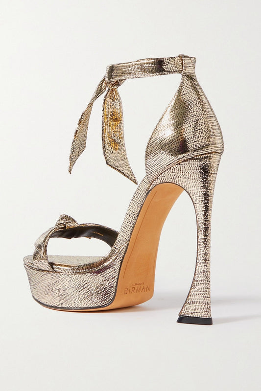 ALEXANDRE BIRMAN Metallic Leather Platform Sandals