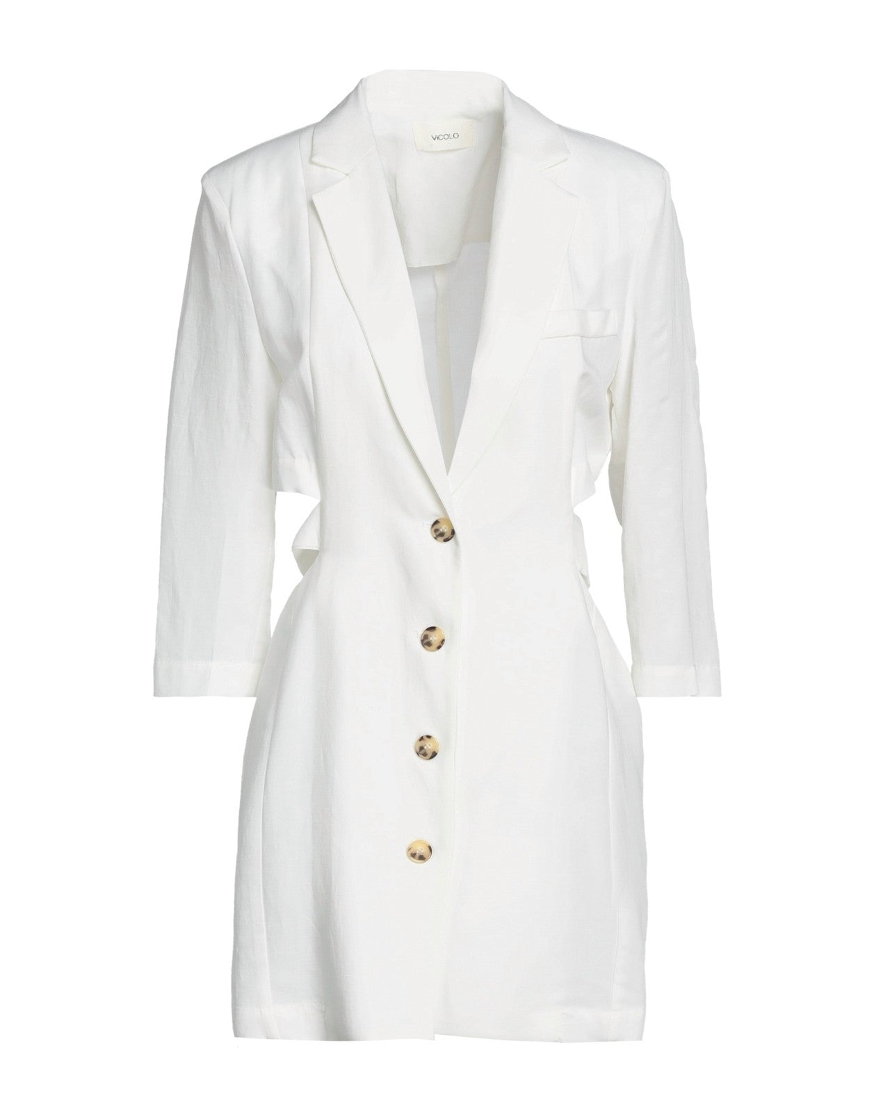 VICOLO Linen-Blend Mini Blazer Dress