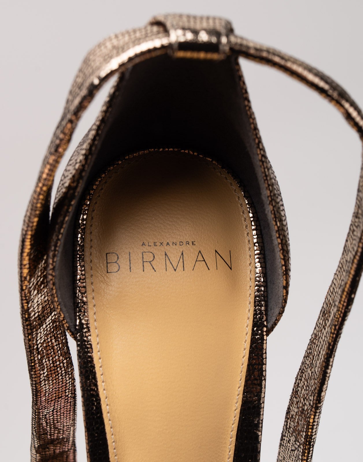 ALEXANDRE BIRMAN Metallic Leather Platform Sandals