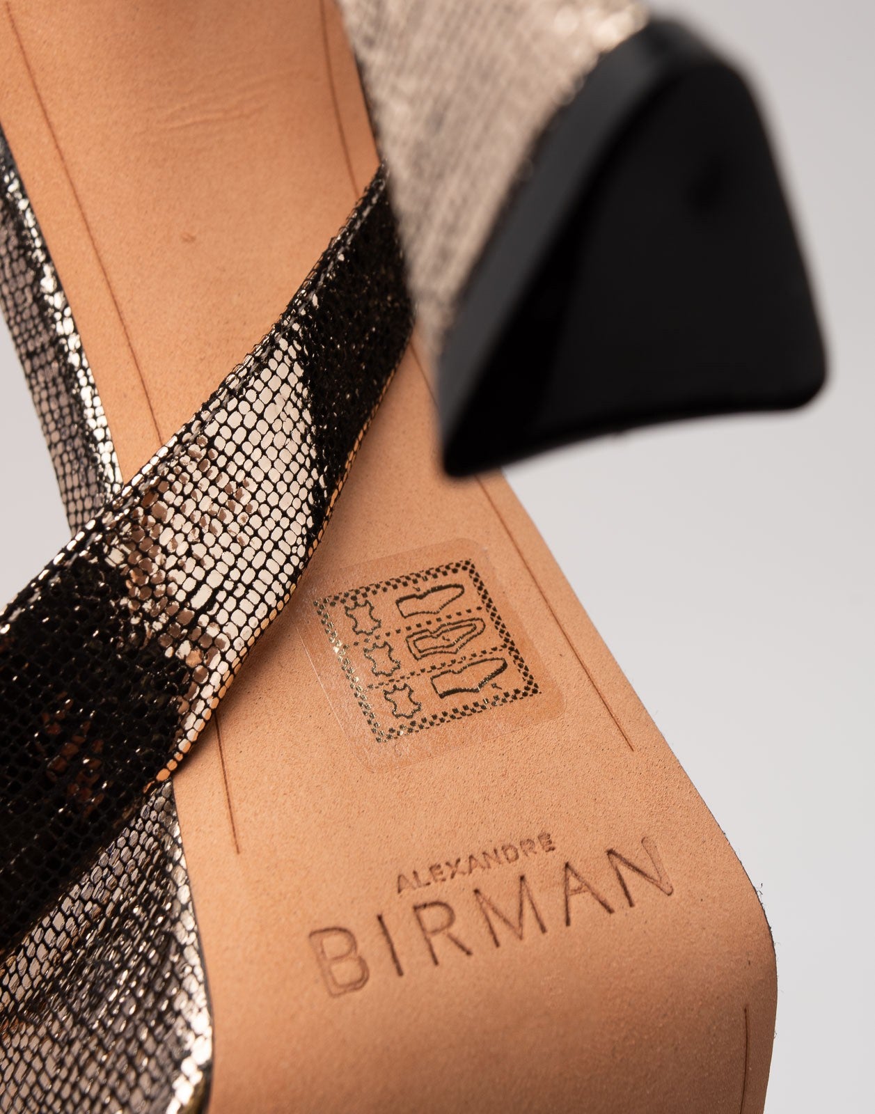 ALEXANDRE BIRMAN Metallic Leather Platform Sandals