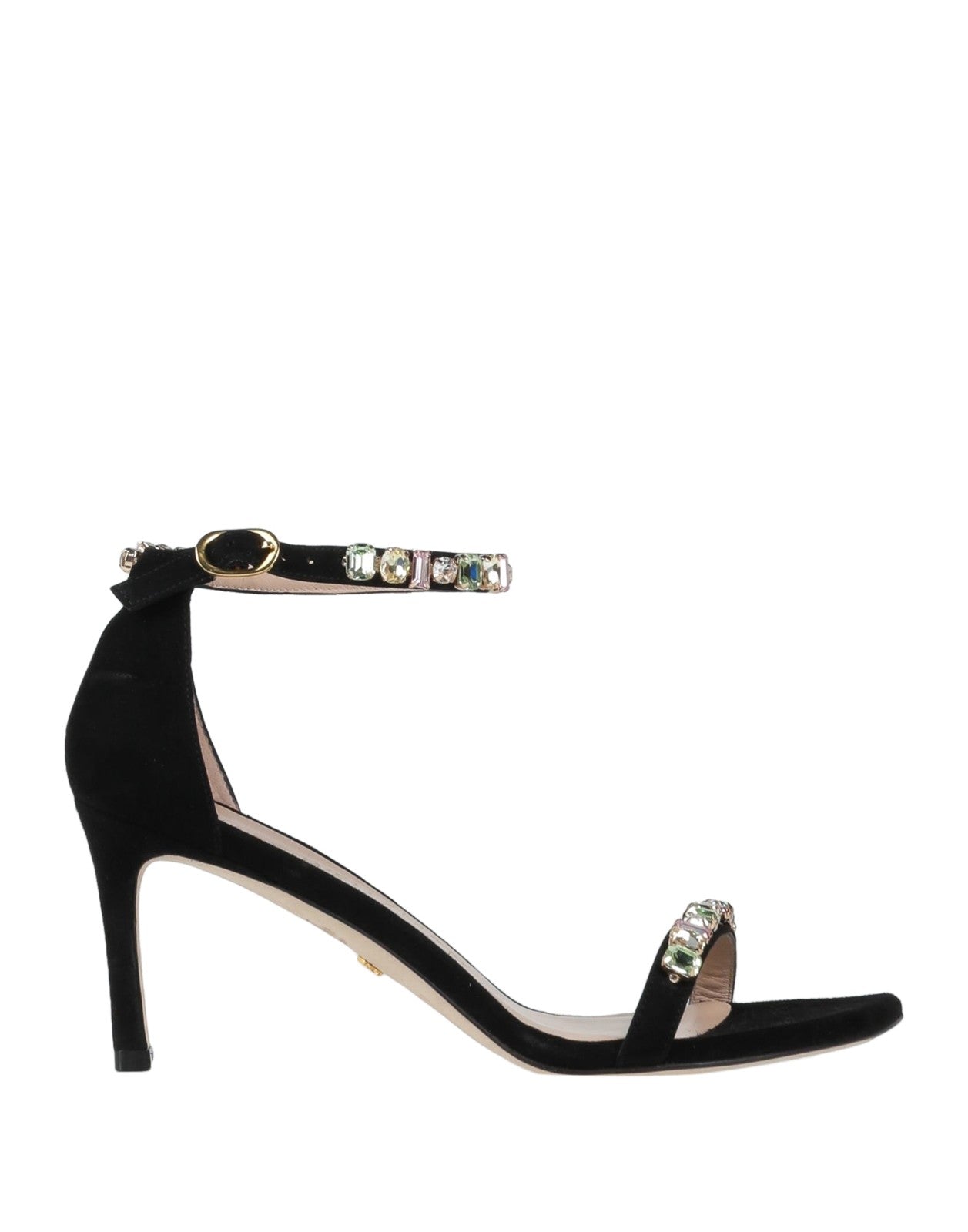 STUART WEITZMAN Suede Rhinestone Sandals
